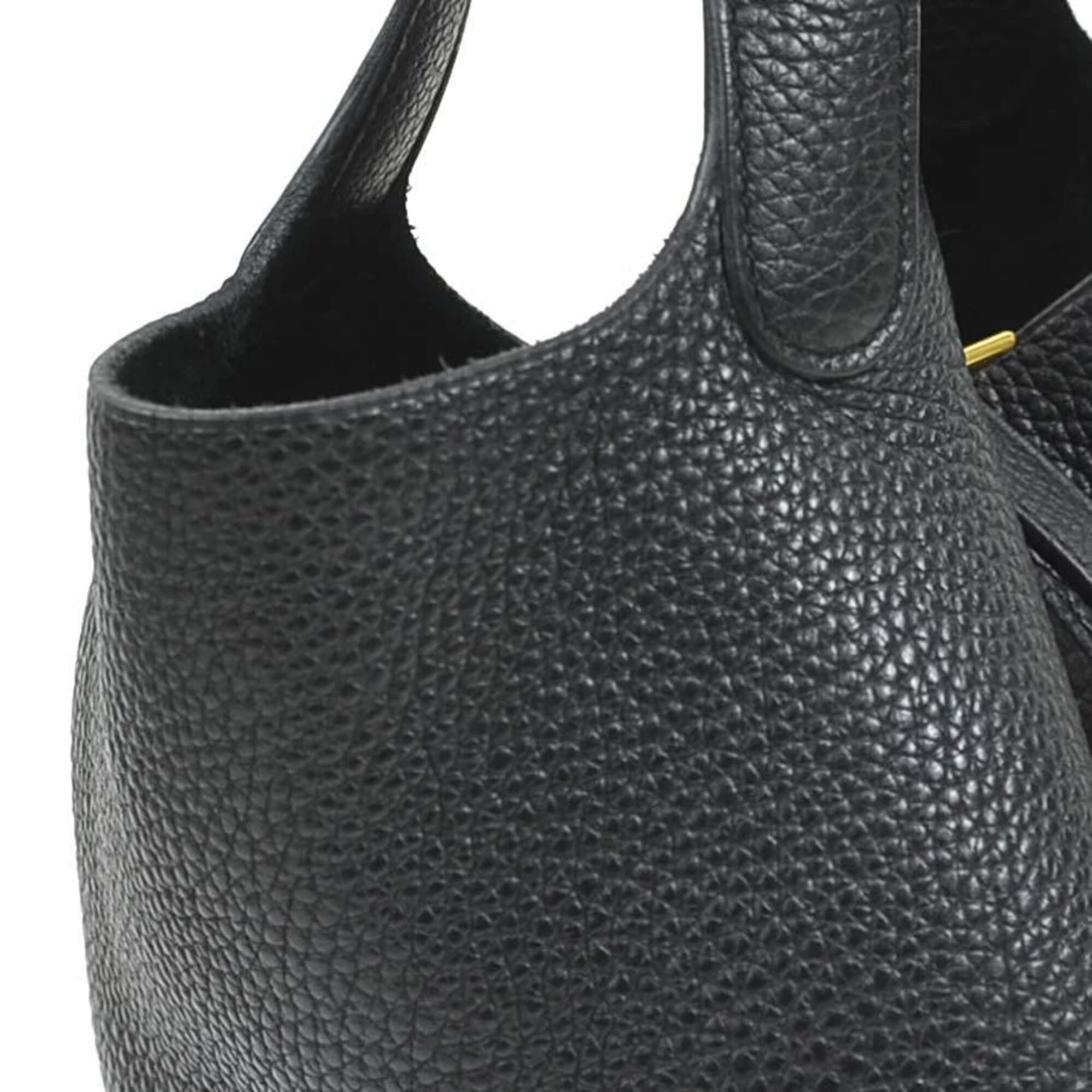 Hermes Black Taurillon Clemence Leather Handbag (Pre-Owned)