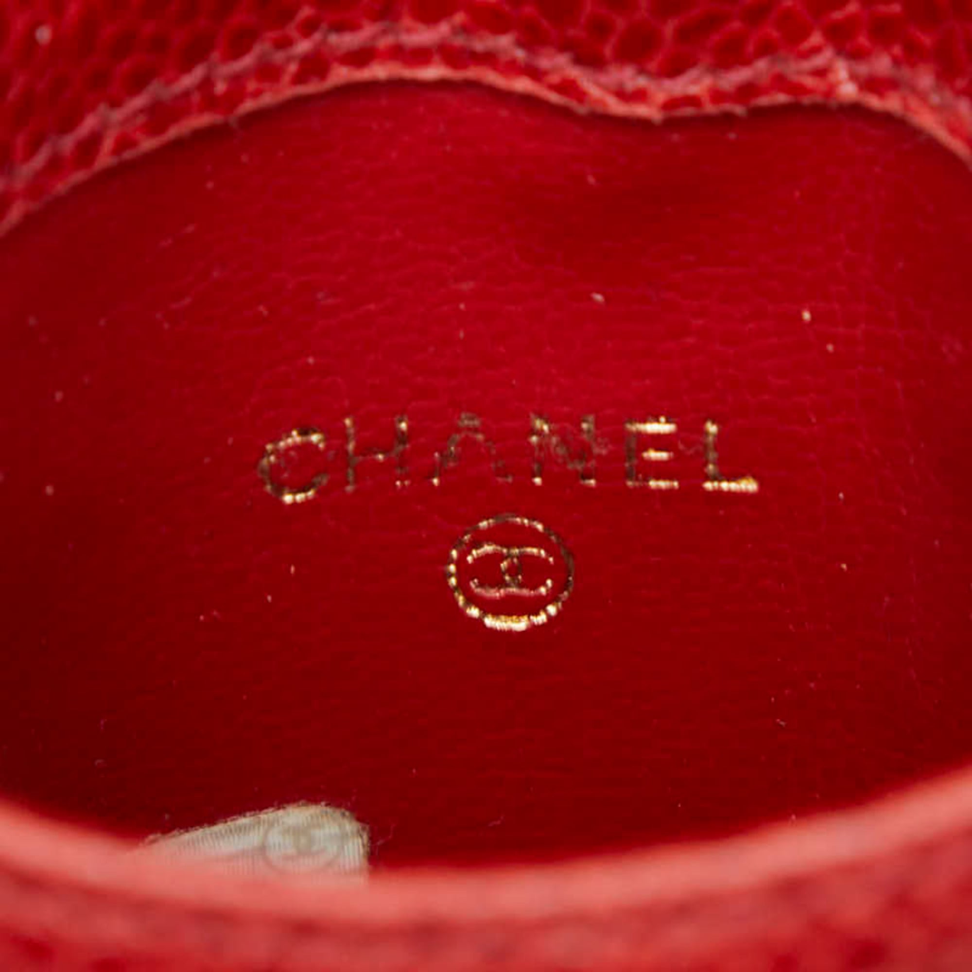 Chanel Red Color Grained Calfskin Pouch Shoulder Bag (Pre-Owned)