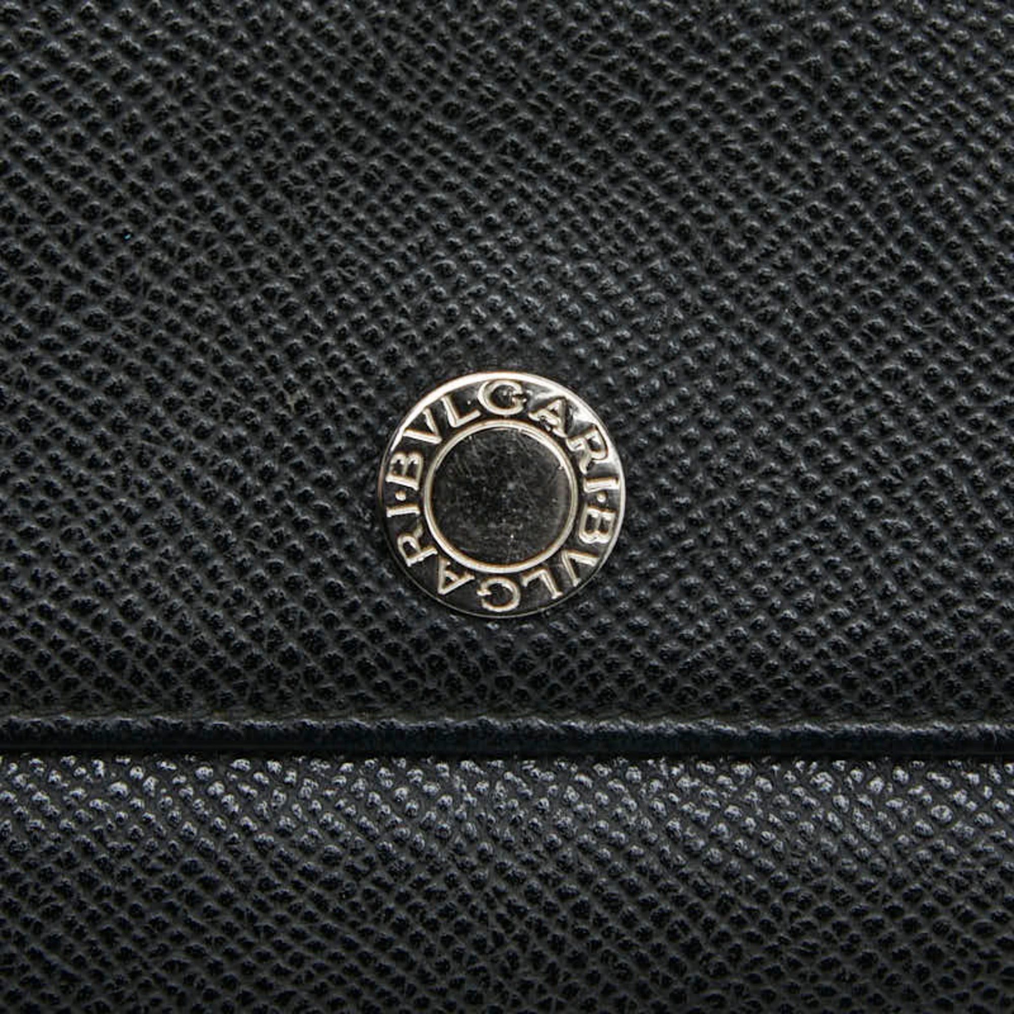 Bvlgari Black Leather Long Wallet (Bi-Fold) (Pre-Owned)