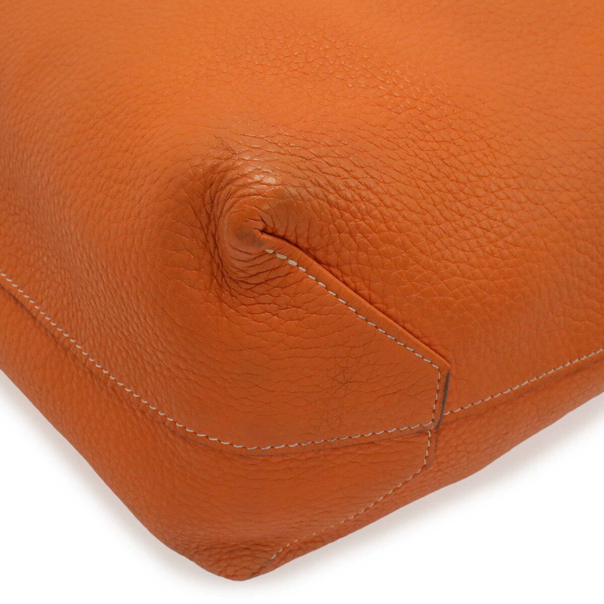 Hermes Orange Yellow Taurillon Clemence Leather Tote Bag (Pre-Owned)