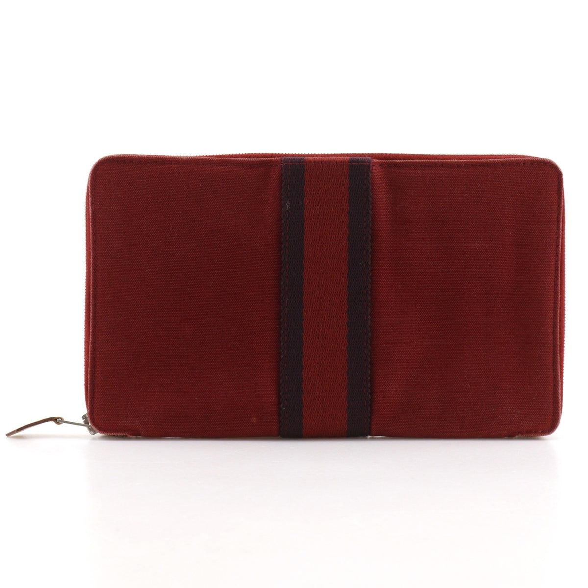 Hermes Red Color Canvas Long Wallet (Bi-Fold) (Pre-Owned)