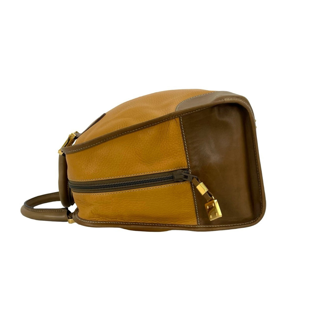 Loewe Brown Leather Boston Bag Handbag (Pre-Owned)