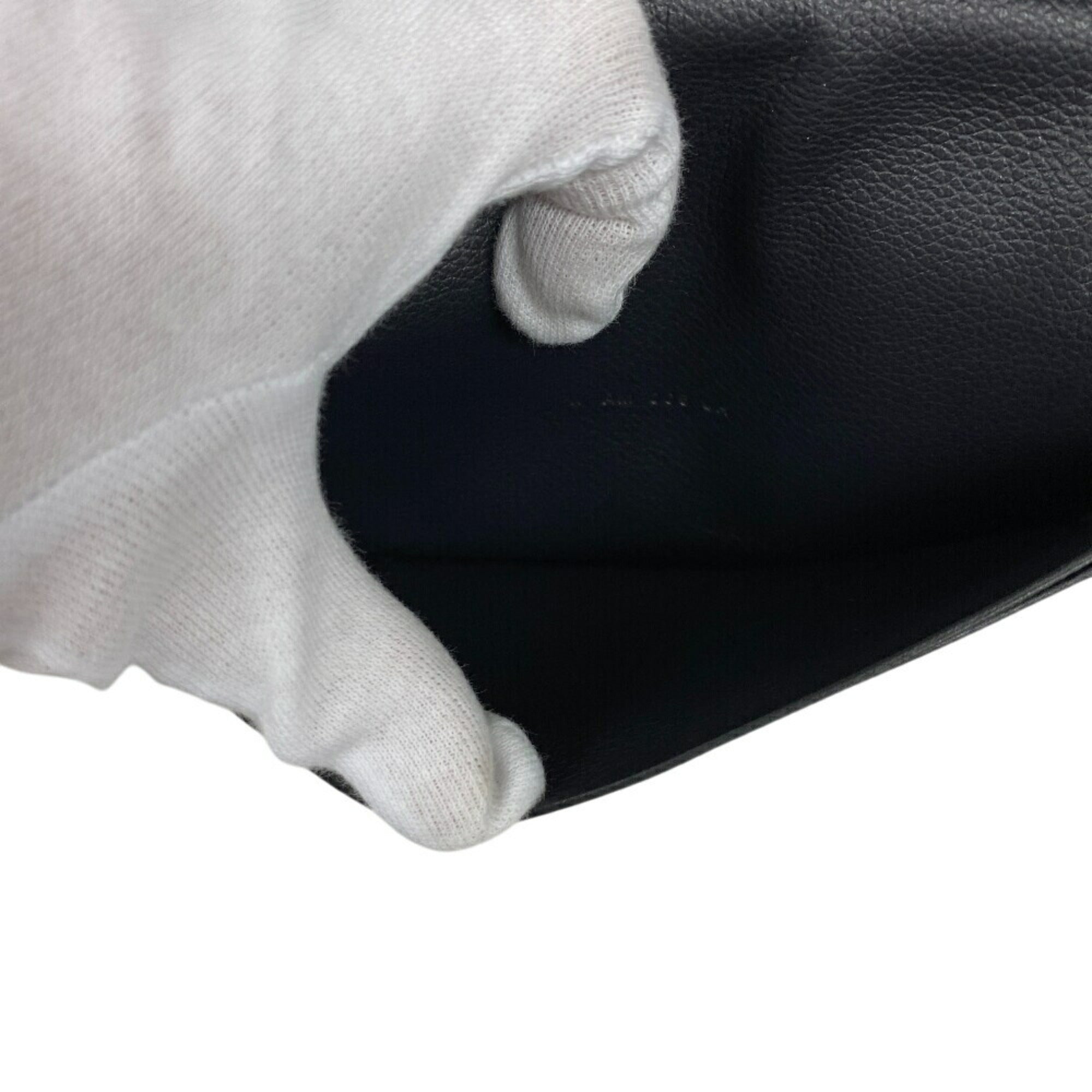 Hermes Black Leather Long Wallet (Bi-Fold) (Pre-Owned)