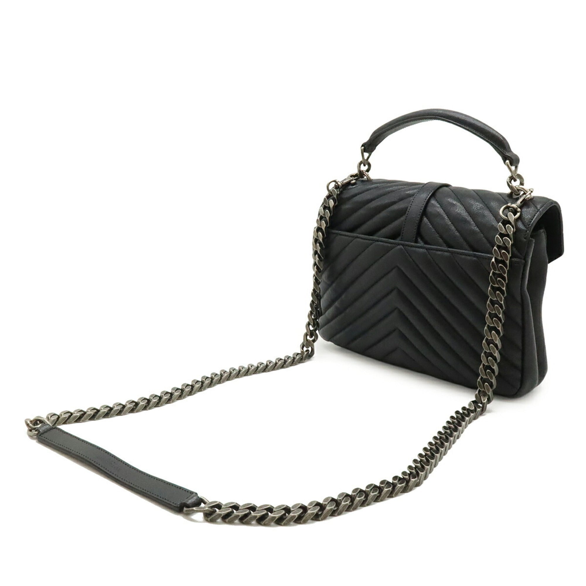 Yves Saint Laurent Black Leather Handbag Shoulder Bag (Pre-Owned)