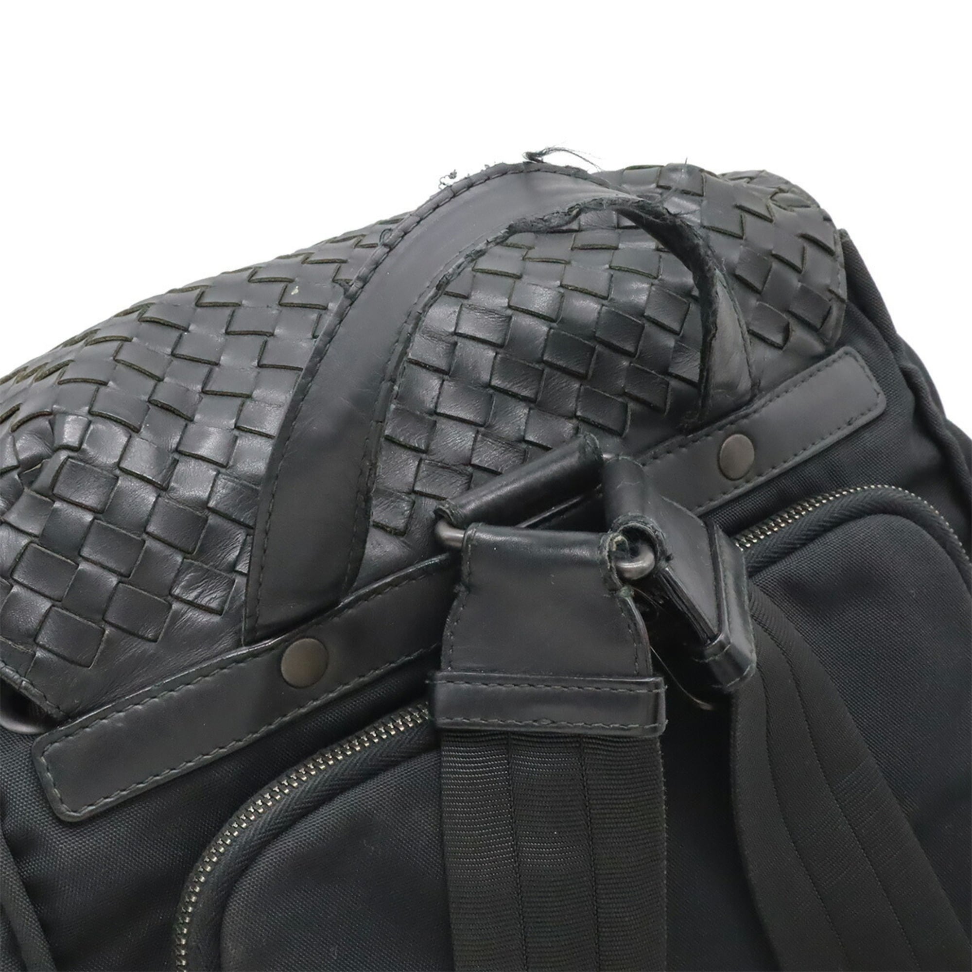 Bottega Veneta Black Nylon Leather Backpack (Pre-Owned)
