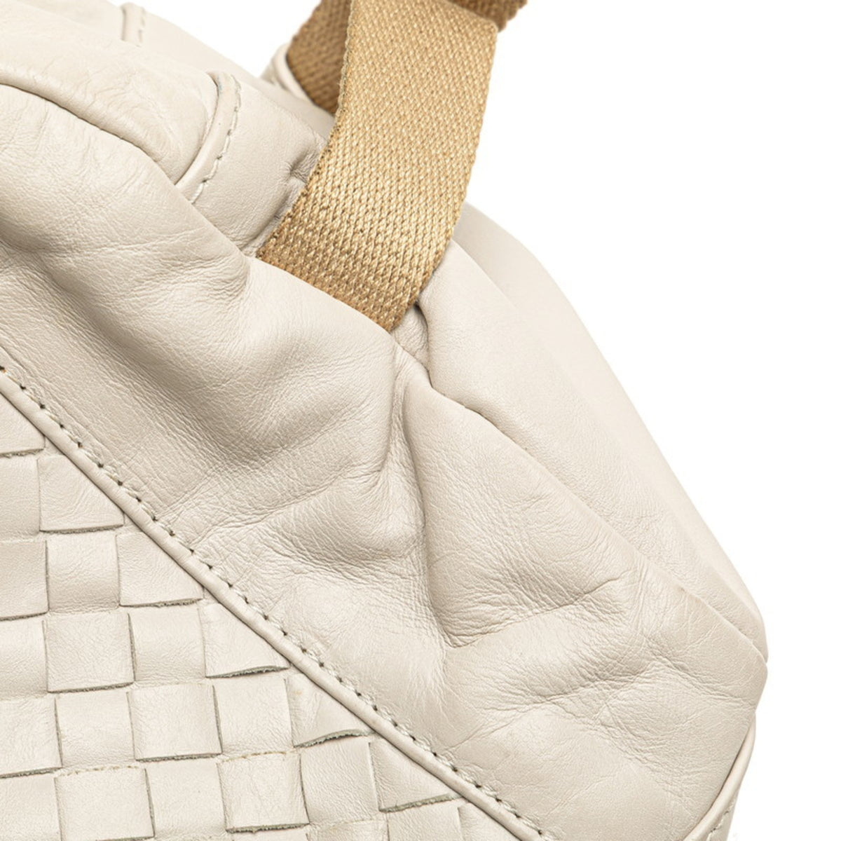 Bottega Veneta Beige White Leather Fanny Pack (Pre-Owned)