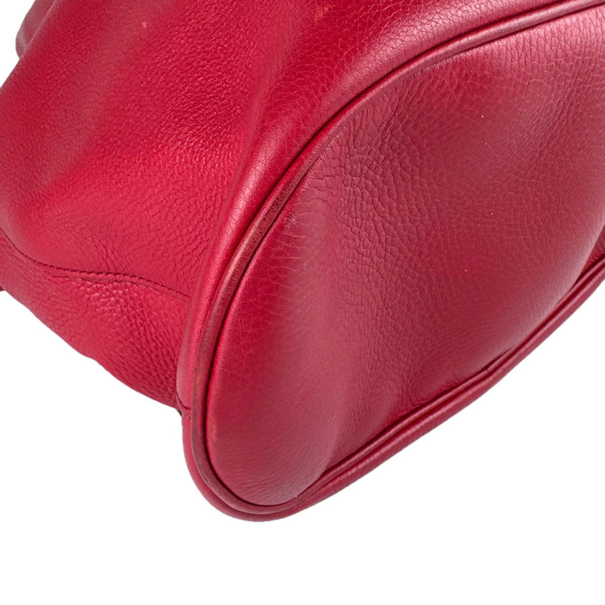 Gucci Red Color Leather Backpack (Pre-Owned)