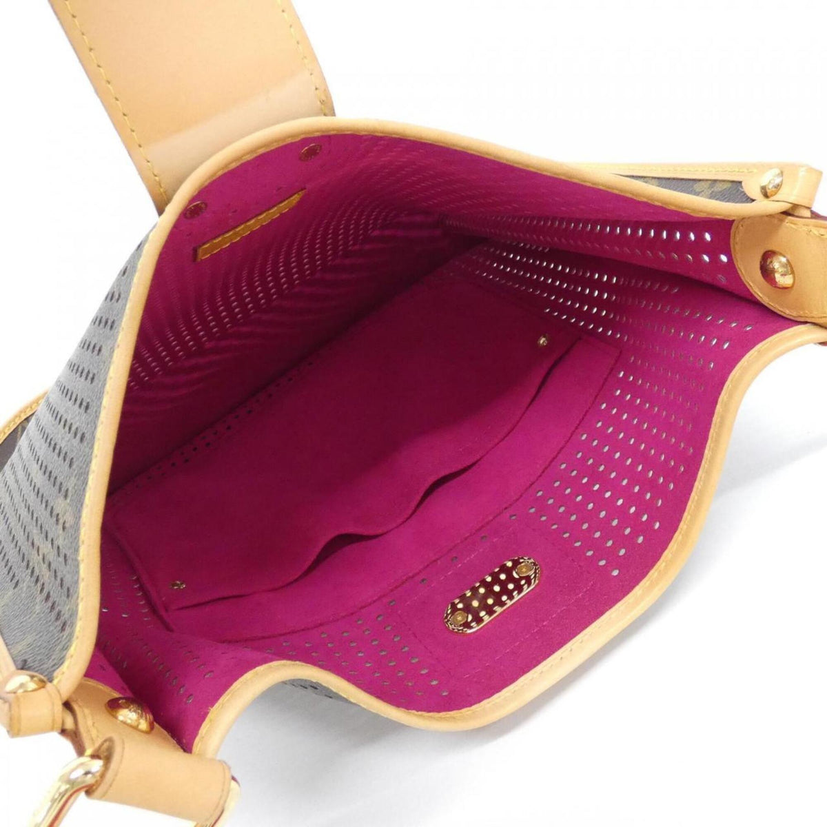Louis Vuitton Fuchsia Marron Coated Canvas Shoulder Bag (Pre-Owned)