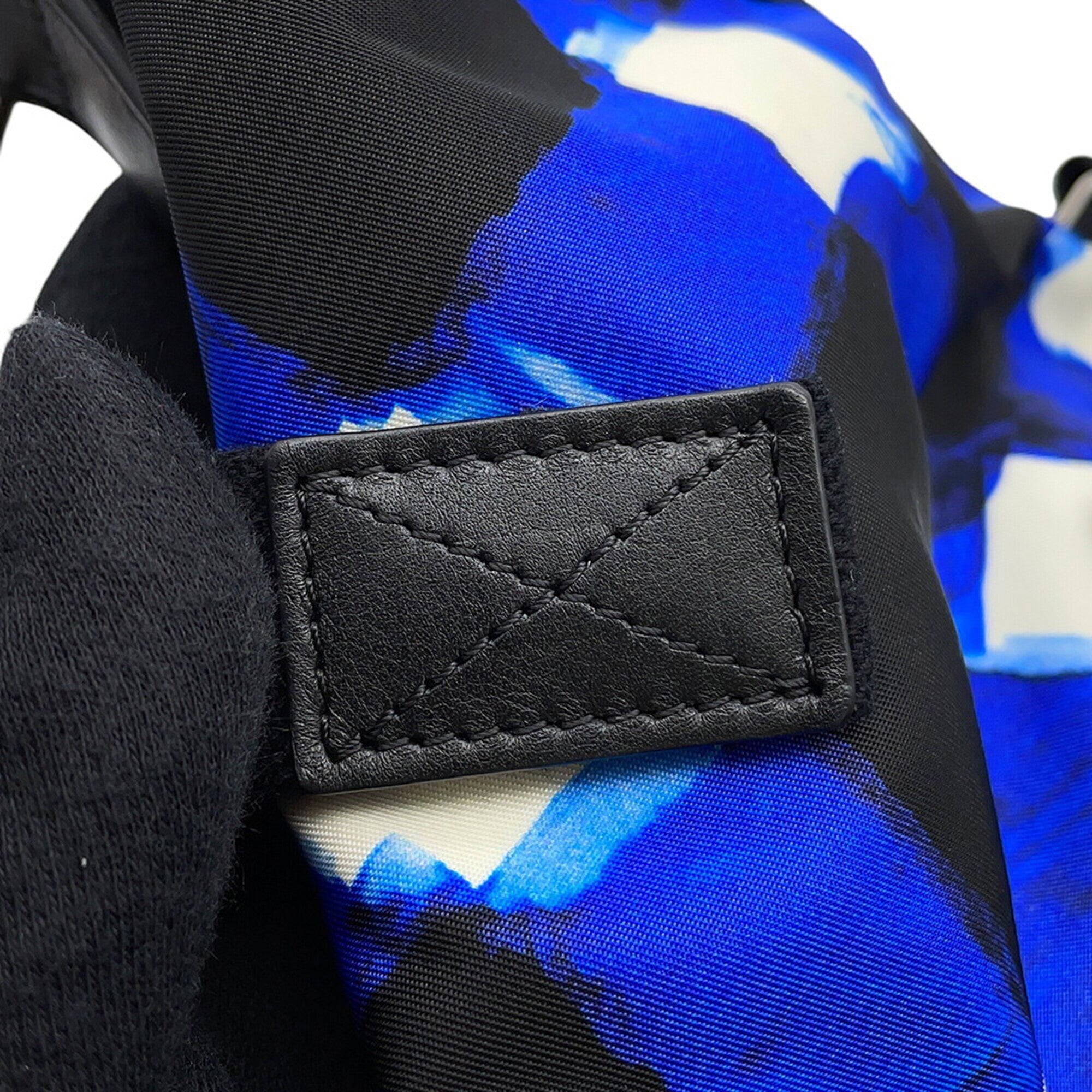 Chanel Black Blue White Nylon Handbag Shoulder Bag Tote Bag (Pre-Owned)