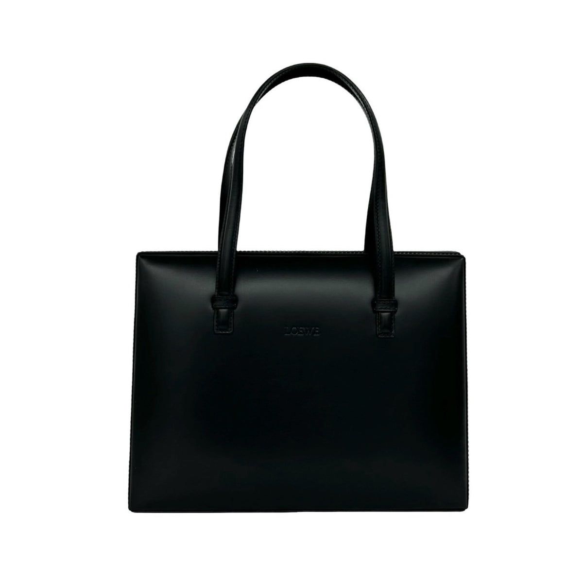 Loewe Black Leather Handbag Tote Bag (Pre-Owned)