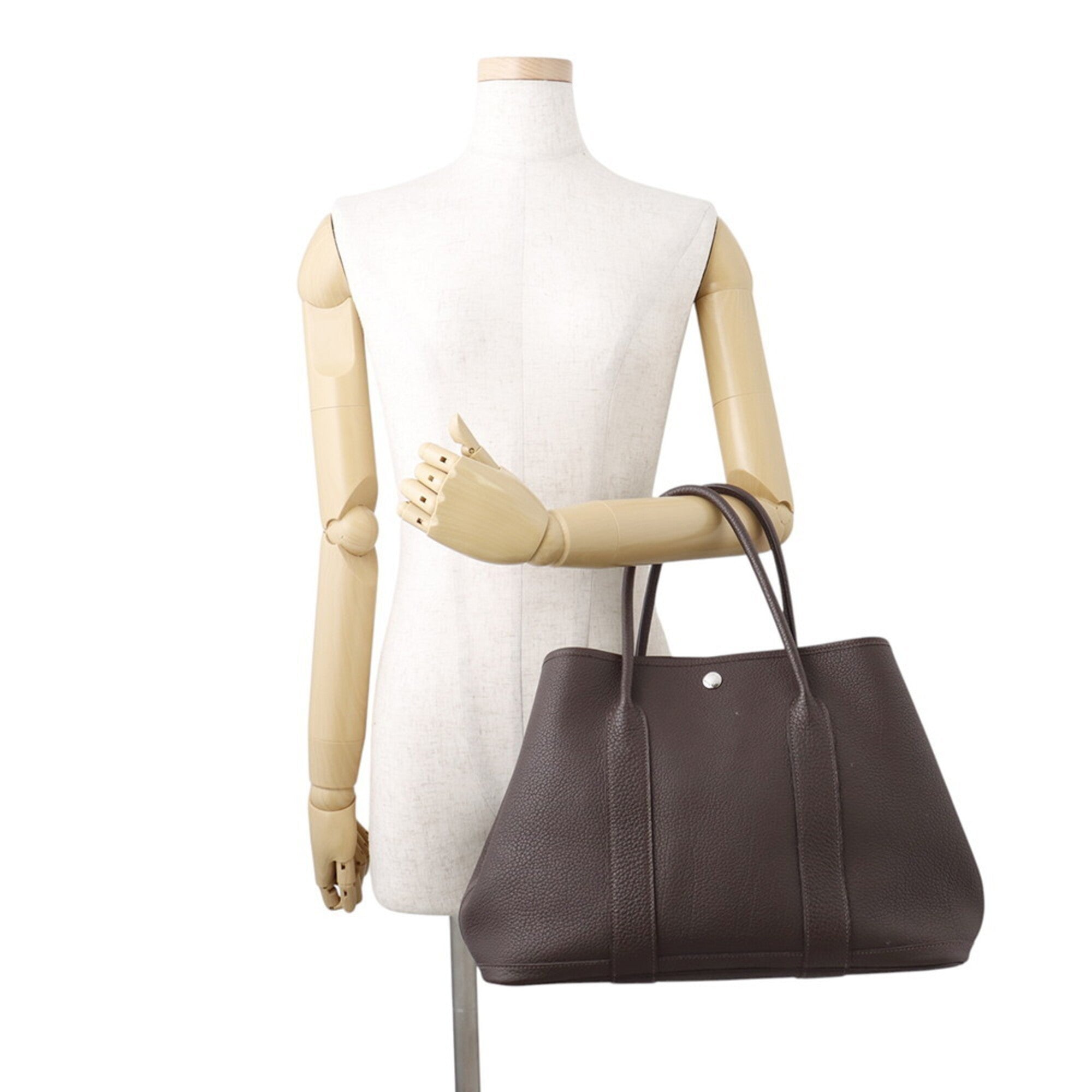 Hermes Garden Ebene Negonda Leather Handbag Tote Bag (Pre-Owned)