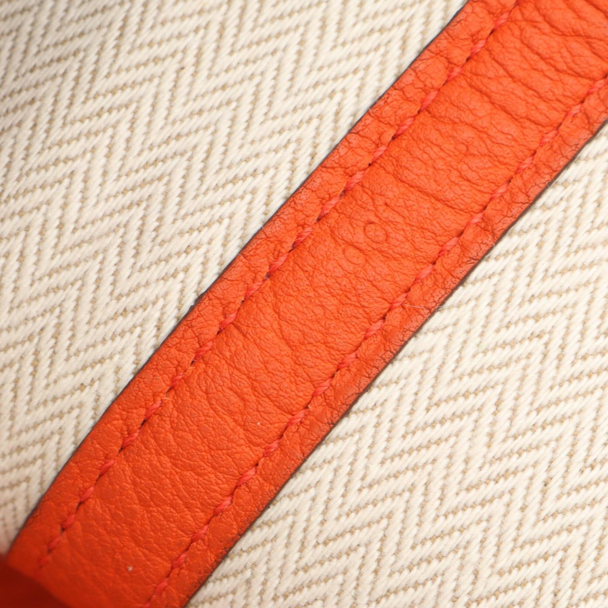 Hermes Garden Orange Negonda Leather Handbag Tote Bag (Pre-Owned)