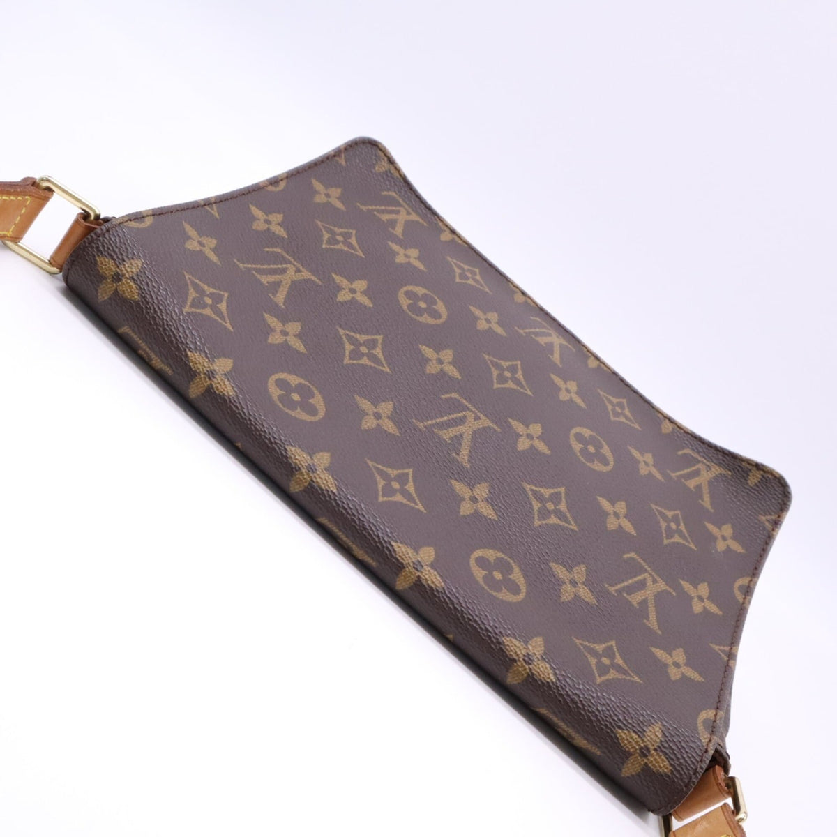 Louis Vuitton Beige Brown Coated Canvas Leather Shoulder Bag (Pre-Owned)