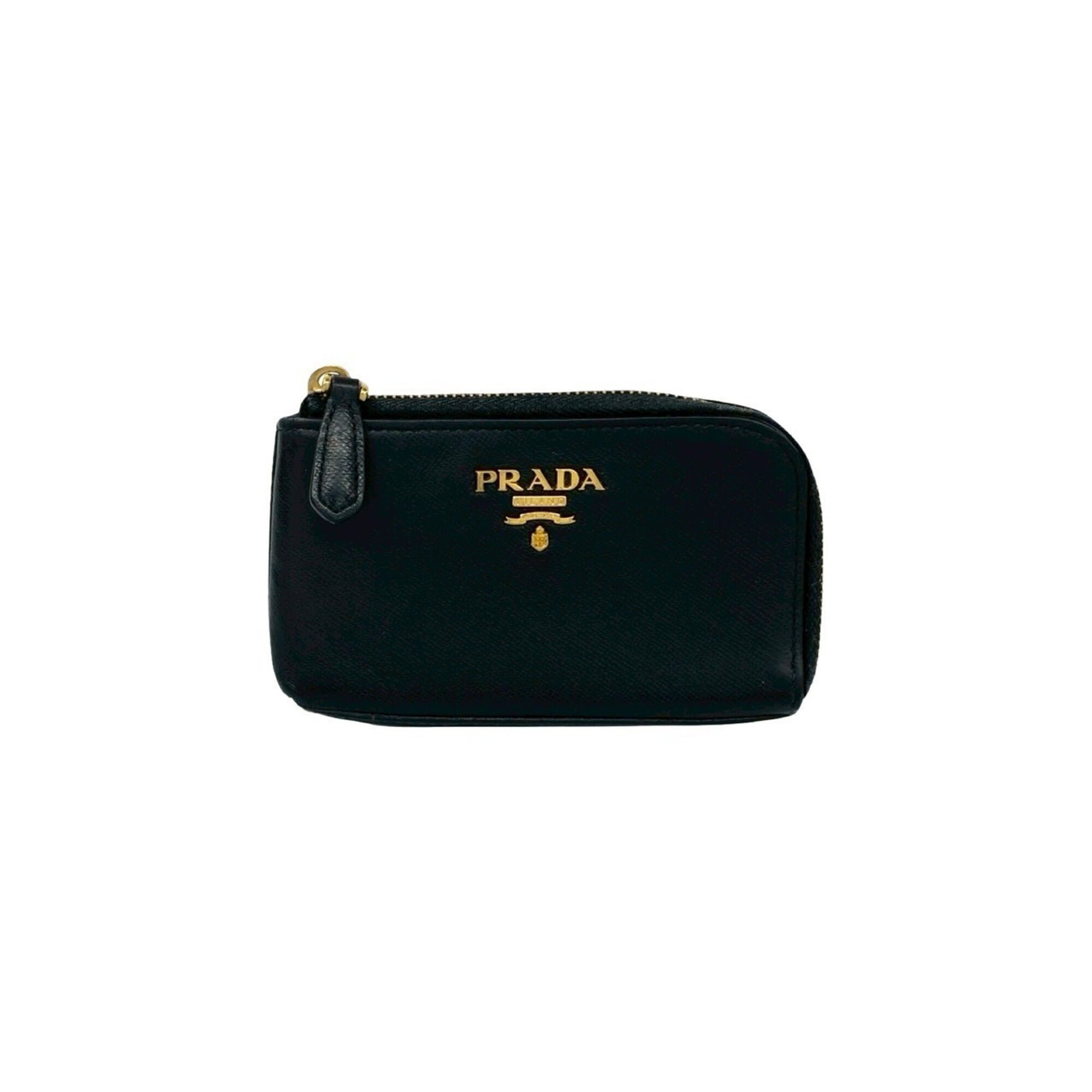 Prada Black Leather Coin Purse/Coin Case (Pre-Owned)