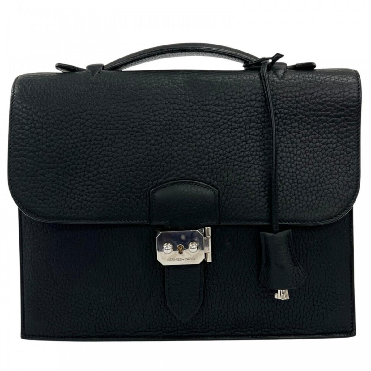 Hermes Black Leather Handbag (Pre-Owned)