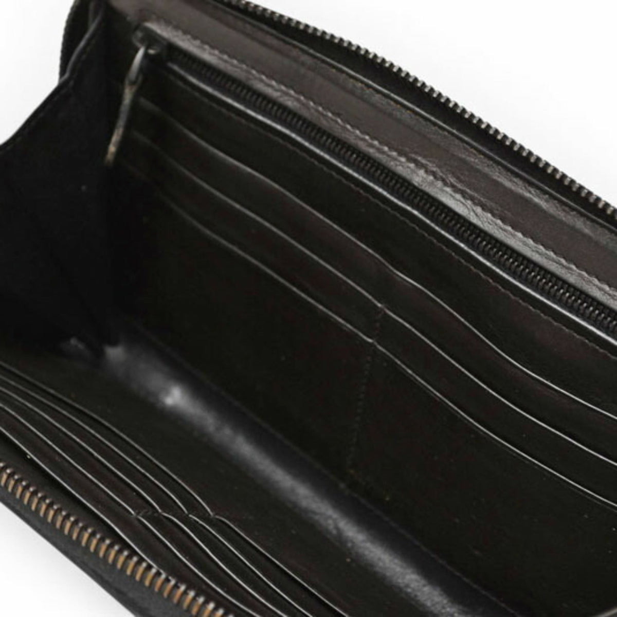 Bottega Veneta Black Leather Long Wallet (Bi-Fold) (Pre-Owned)