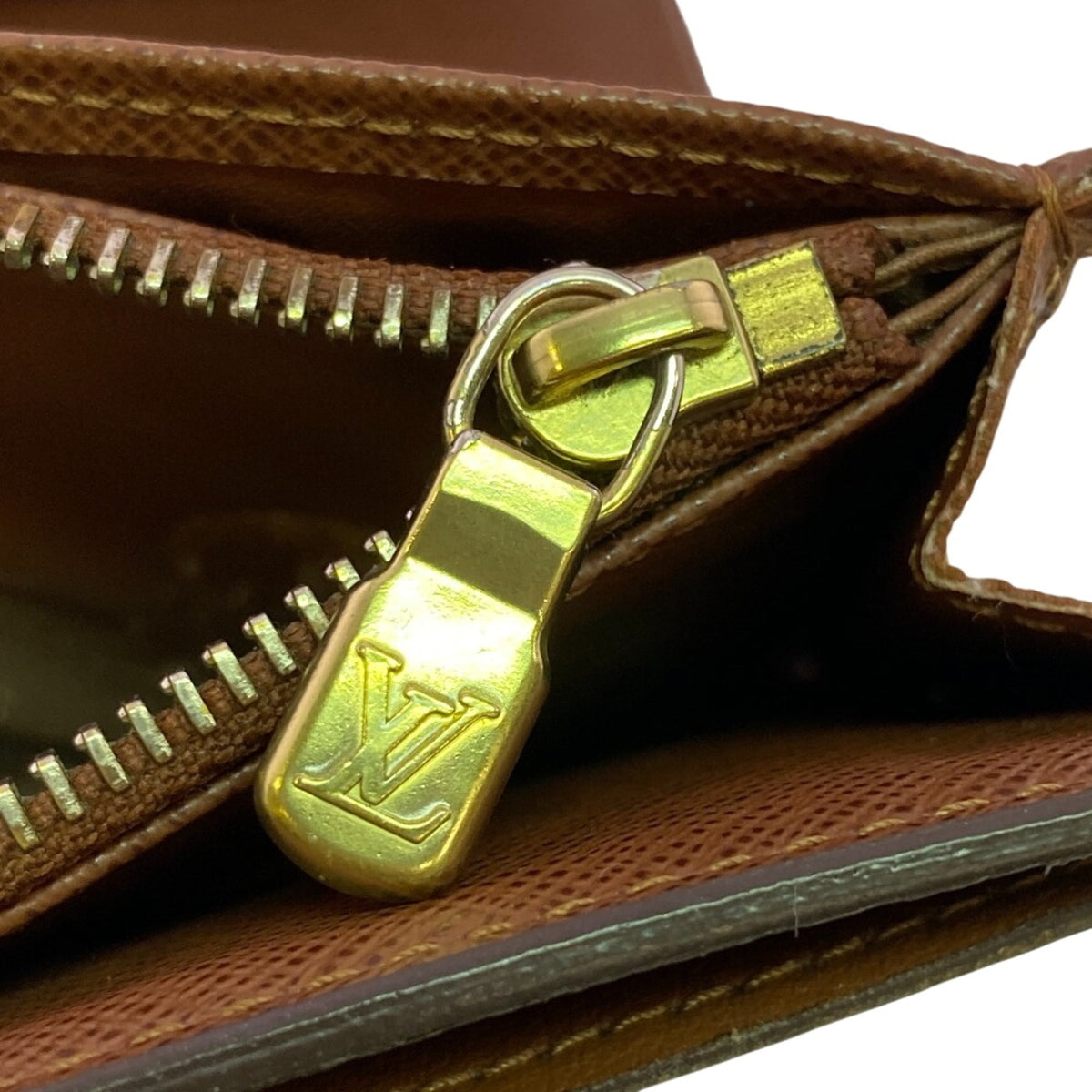 Louis Vuitton Brown Leather Wallet (Tri-Fold) (Pre-Owned)