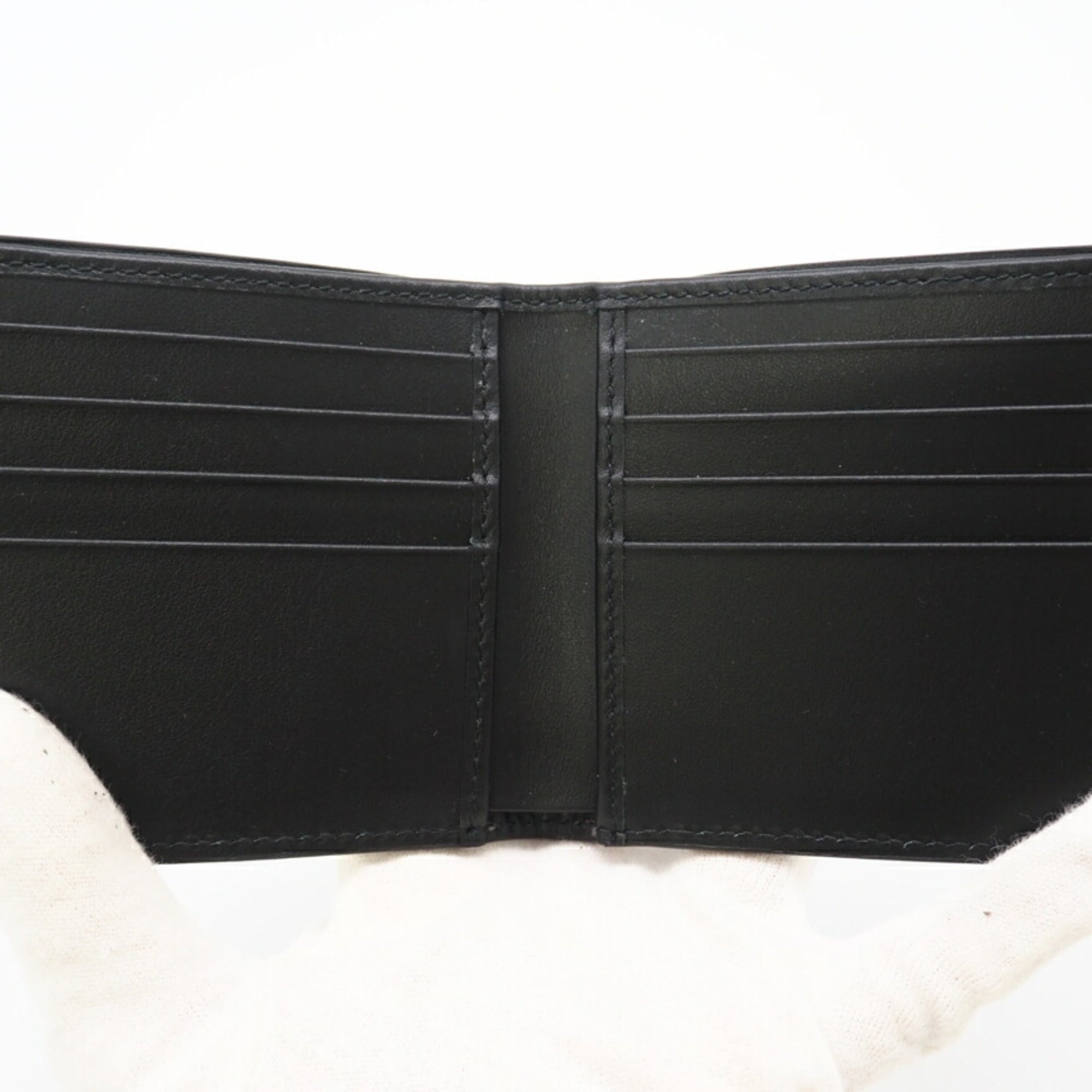 Gucci Black Gray Gg Leather Wallet (Bi-Fold) (Pre-Owned)
