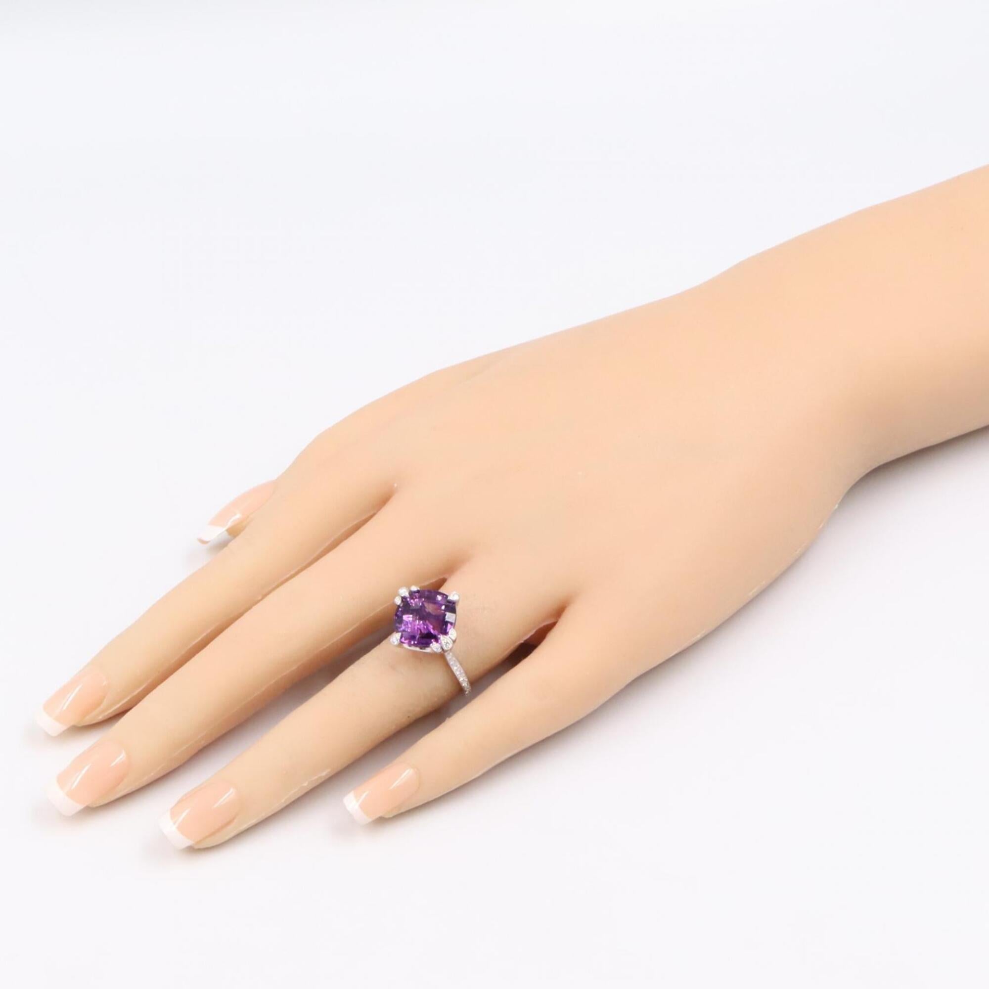 Cartier Silver Clear Purple White Gold (18K) Band Ring (Pre-Owned)