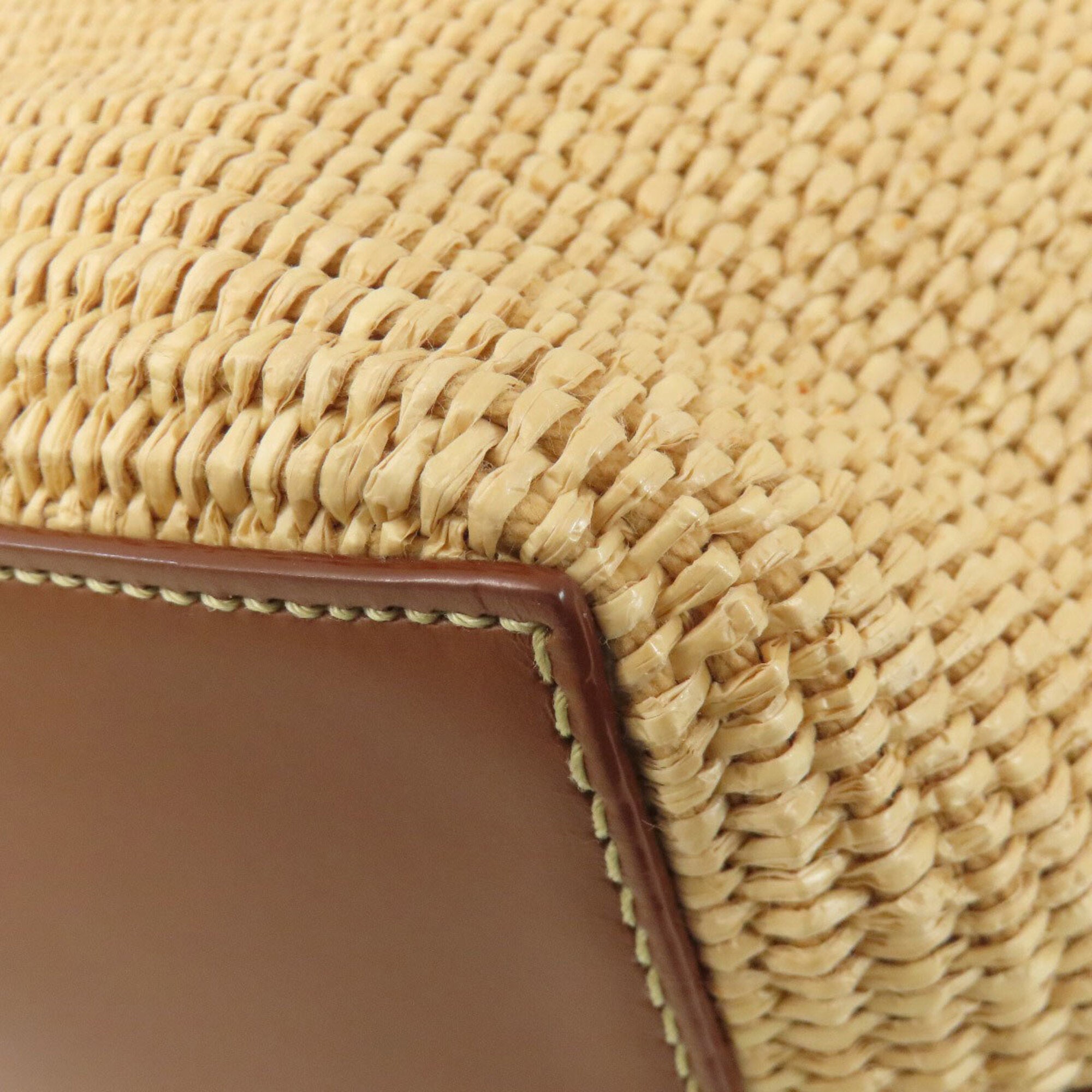 Jimmy Choo Brown Raffia Leather Tote Bag (Pre-Owned)