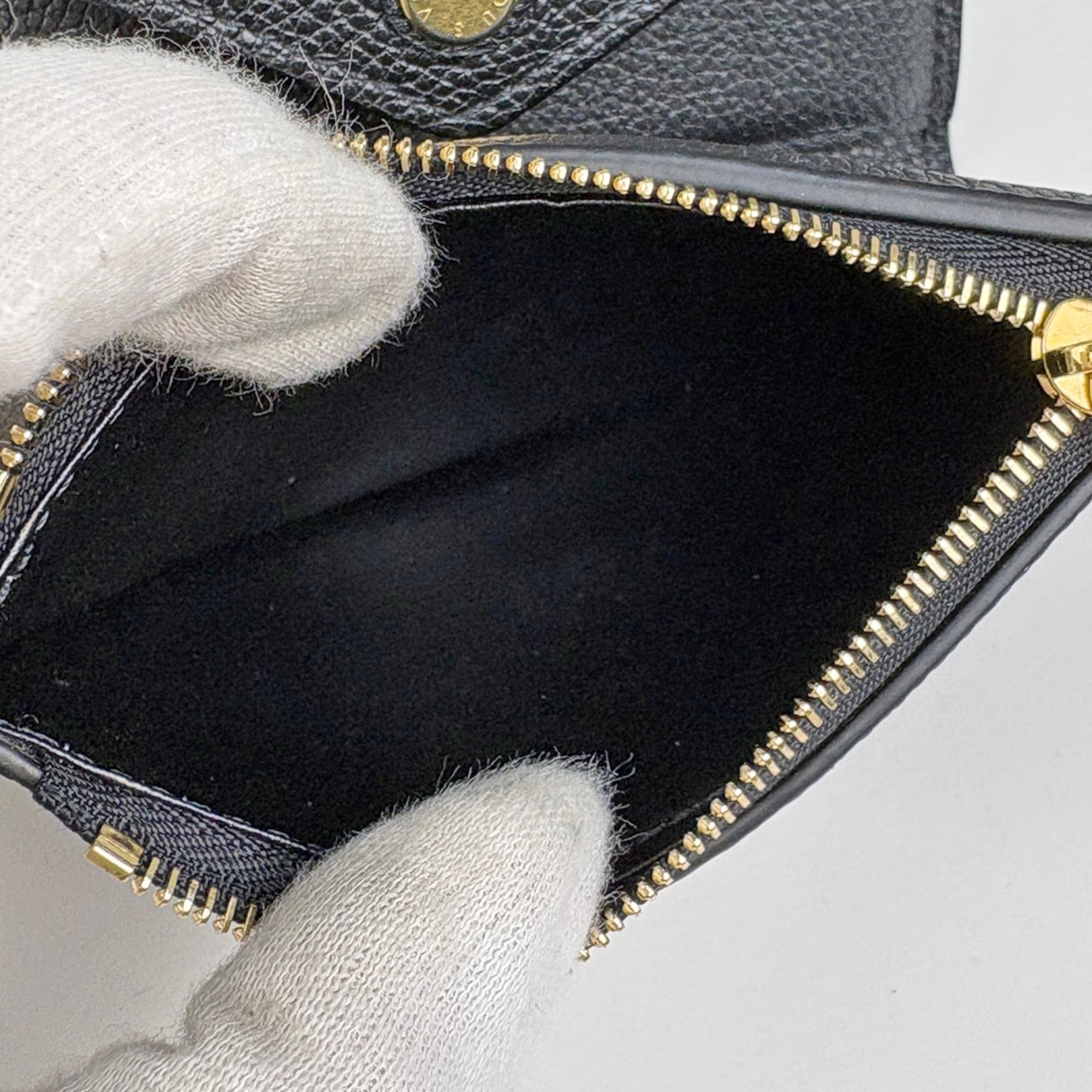 Louis Vuitton Beige Bicolor Black Noir Monogram Empreinte Wallet (Tri-Fold) (Pre-Owned)