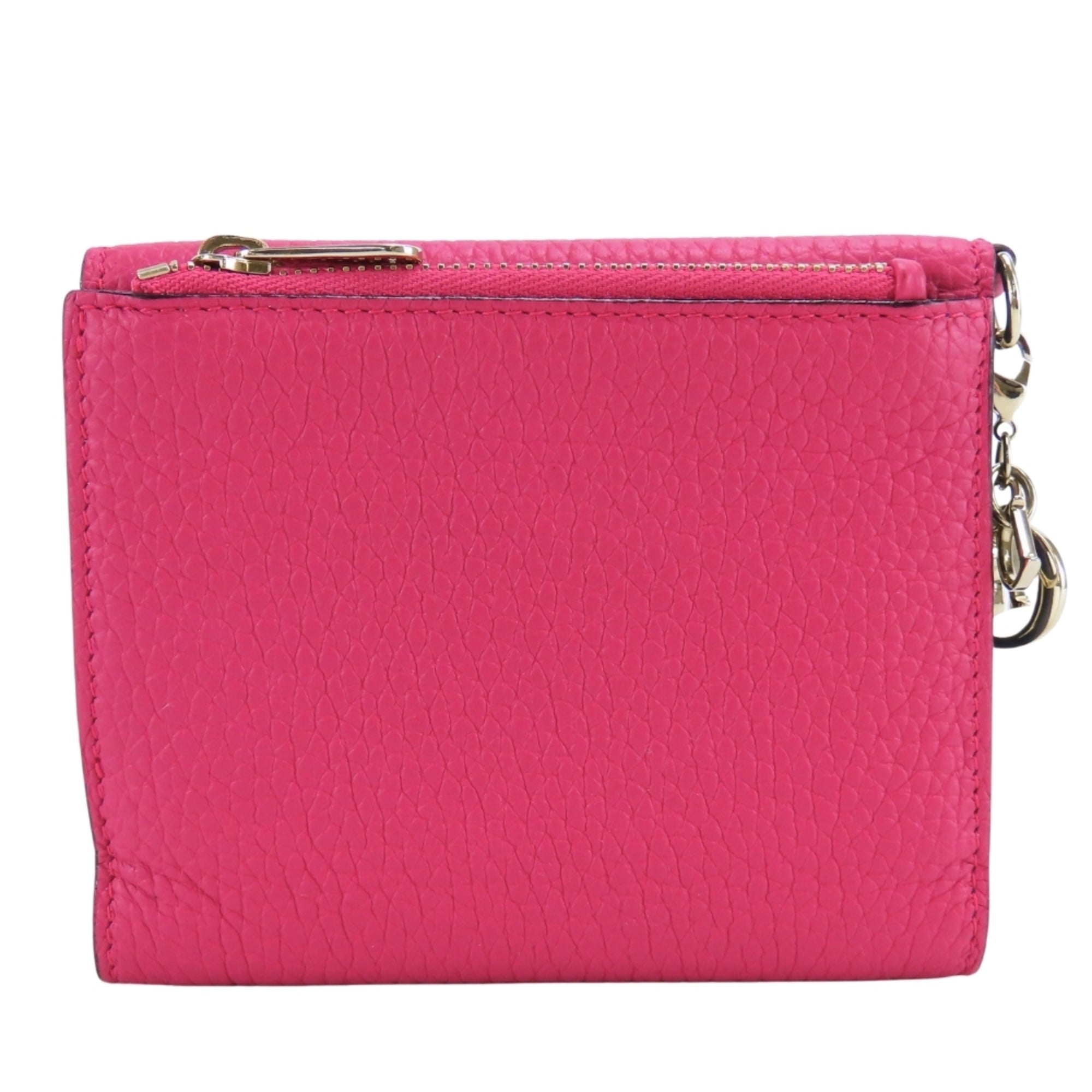 Christian Dior Navy Pink Leather Wallet (Tri-Fold) (Pre-Owned)
