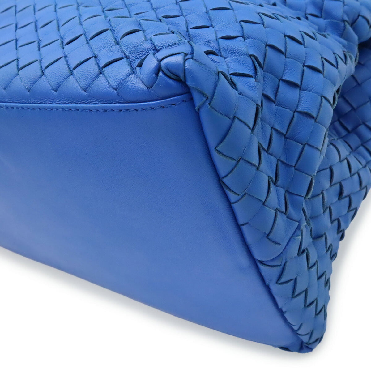 Bottega Veneta Blue Leather Shoulder Bag Tote Bag (Pre-Owned)