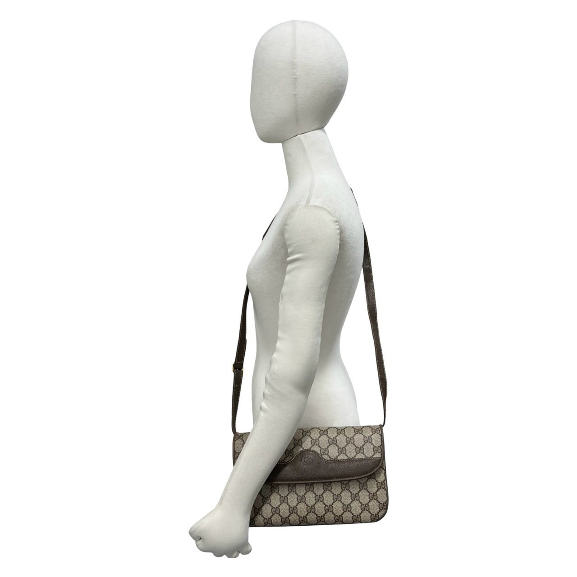 Gucci Brown Leather Pvc Pochette Shoulder Bag (Pre-Owned)