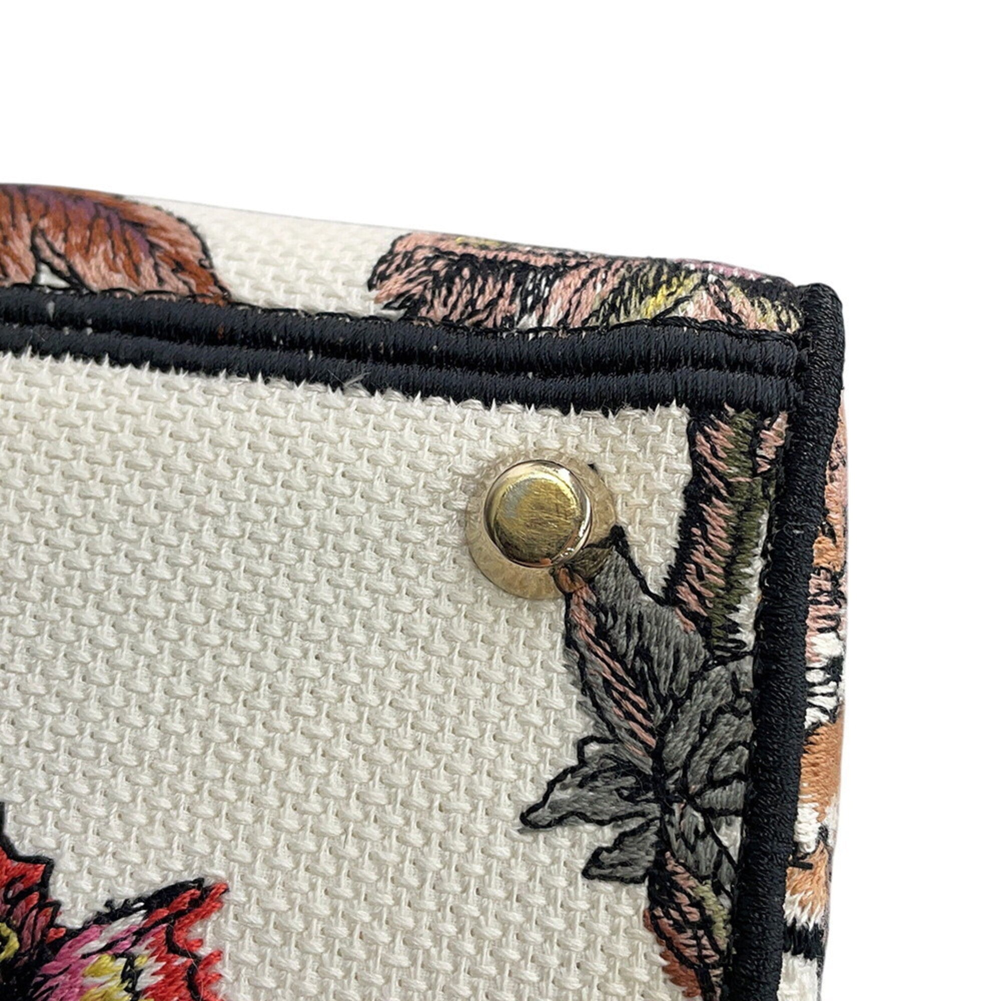 Christian Dior Multi-Color White Canvas Handbag (Pre-Owned)