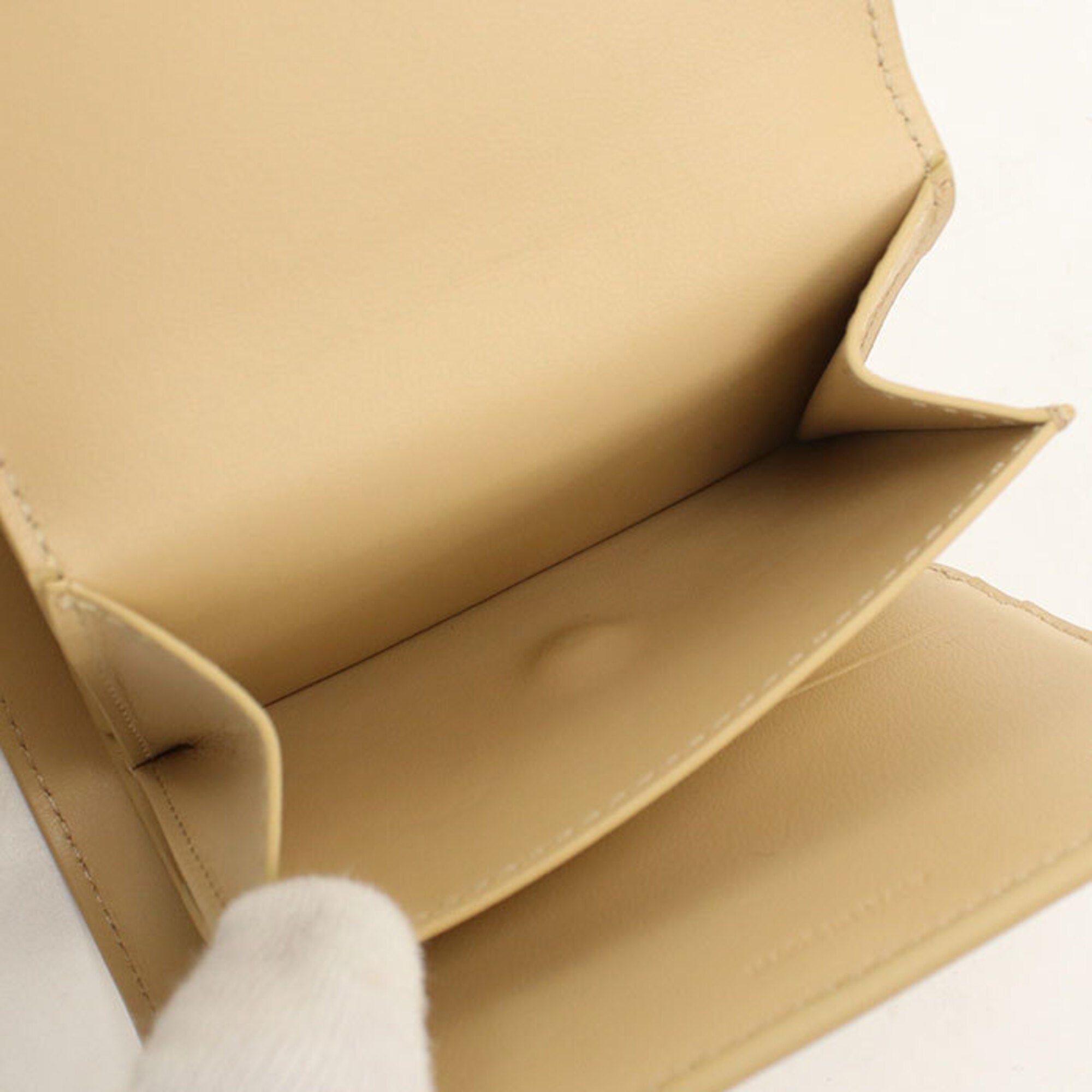 Celine Beige Leather Wallet (Tri-Fold) (Pre-Owned)