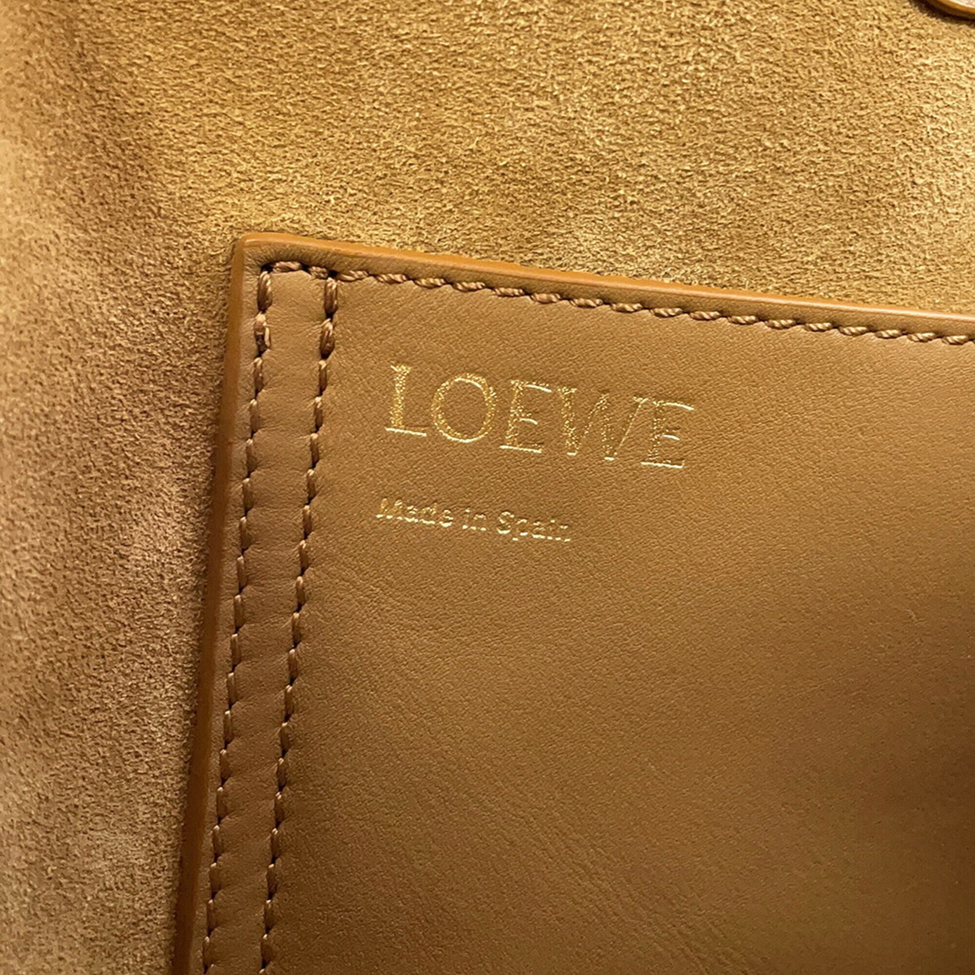 Loewe Beige Brown Leather Handbag Tote Bag (Pre-Owned)