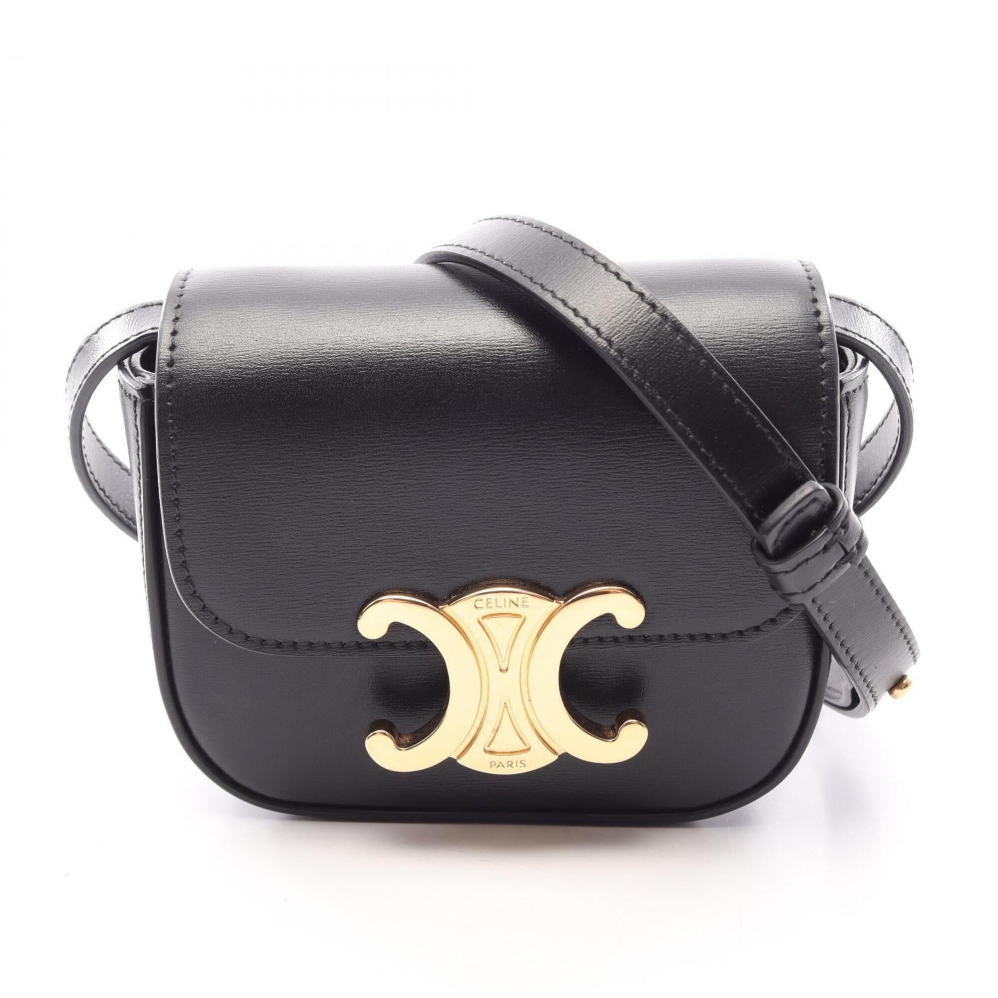 Celine Black Leather Handbag Shoulder Bag (Pre-Owned)
