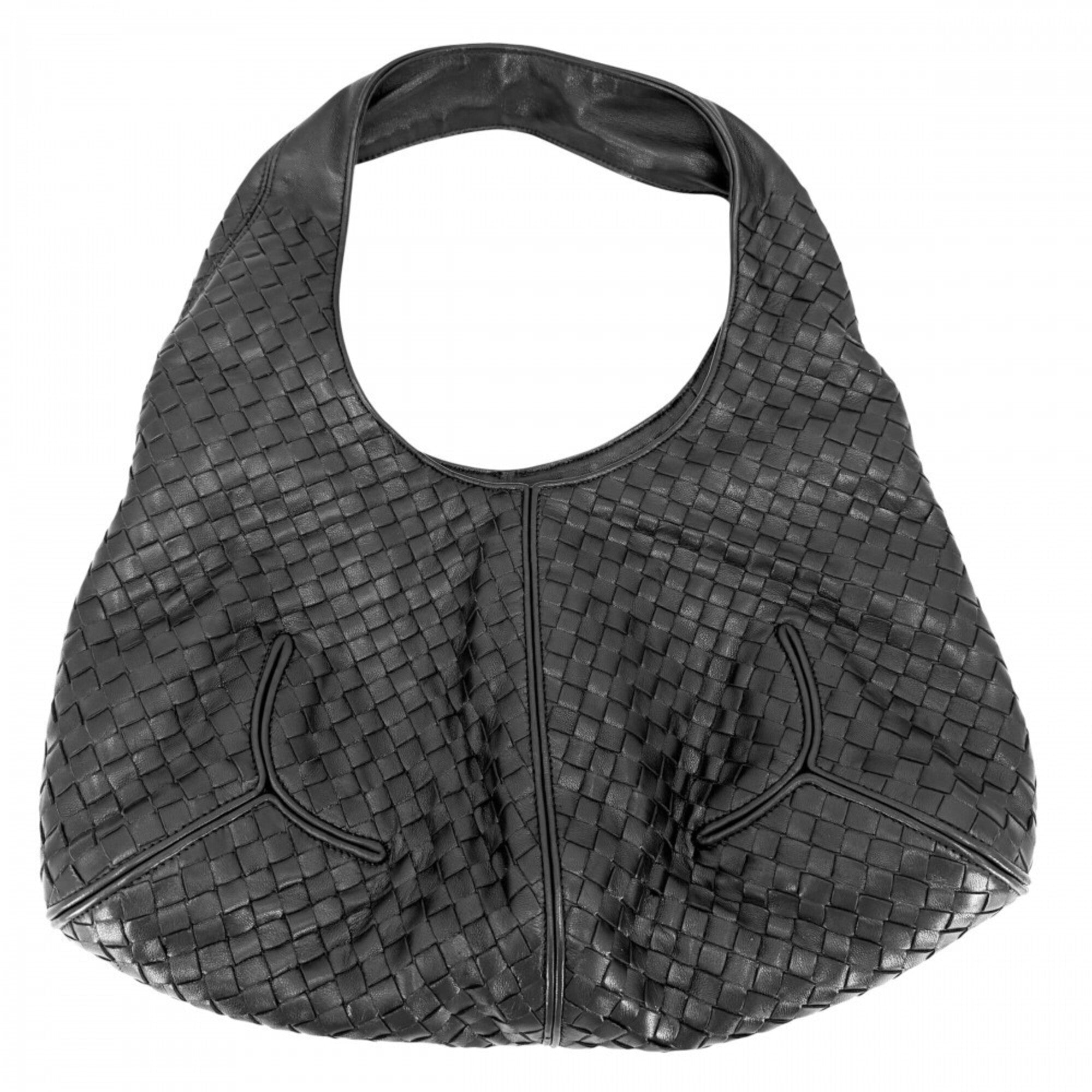 Bottega Veneta Intrecciato Black Leather Handbag (Pre-Owned)