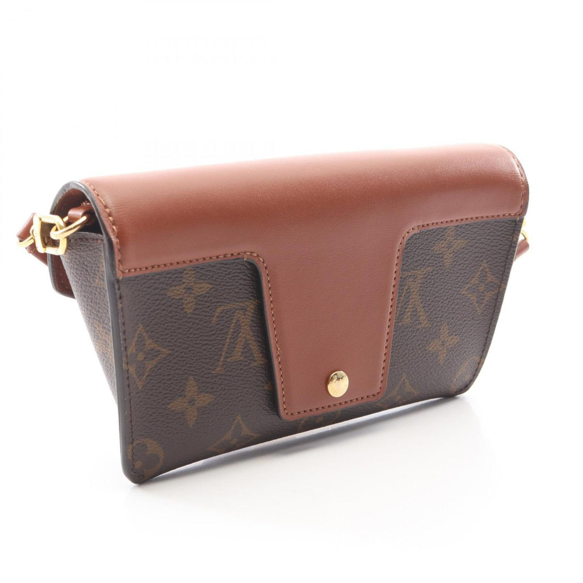 Louis Vuitton Brown Coated Canvas Leather Handbag Shoulder Bag (Pre-Owned)