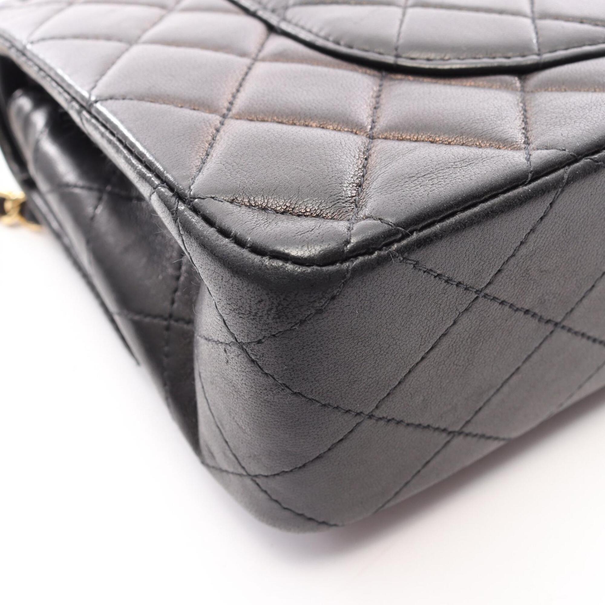 Chanel Black Leather Handbag Shoulder Bag (Pre-Owned)