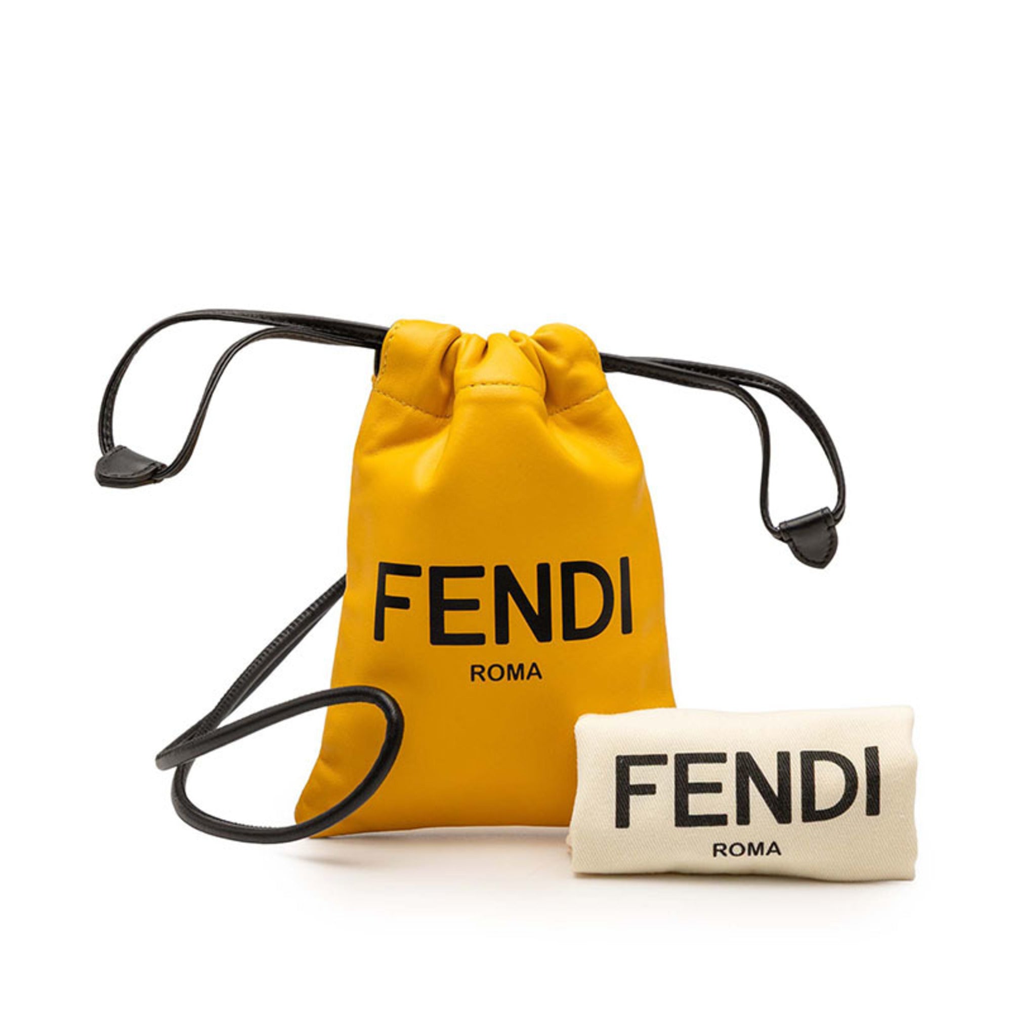 Fendi Yellow Leather Pouch (Pre-Owned)