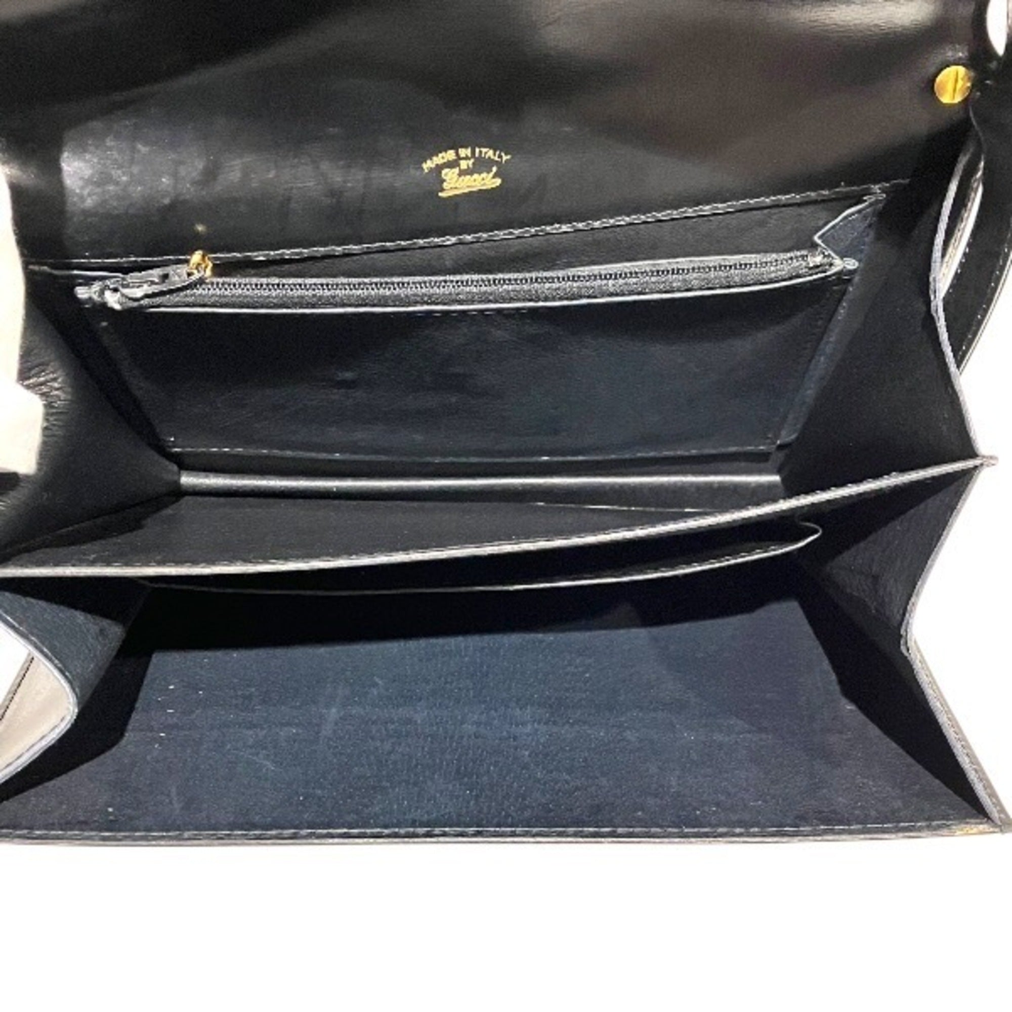 Gucci Black Leather Handbag Shoulder Bag (Pre-Owned)