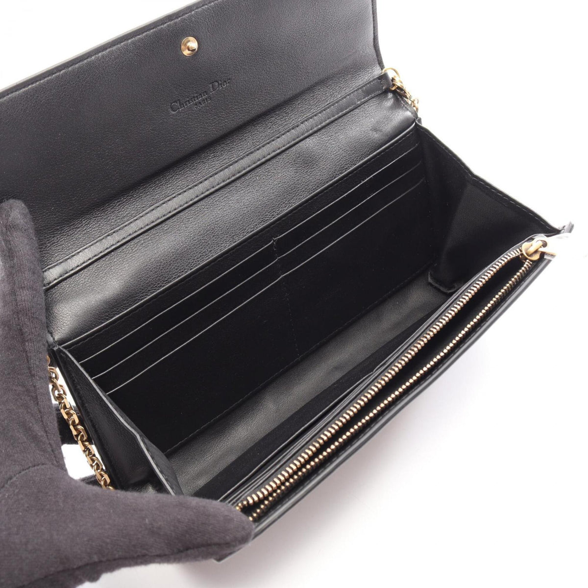 Christian Dior Black Leather Shoulder Bag (Pre-Owned)
