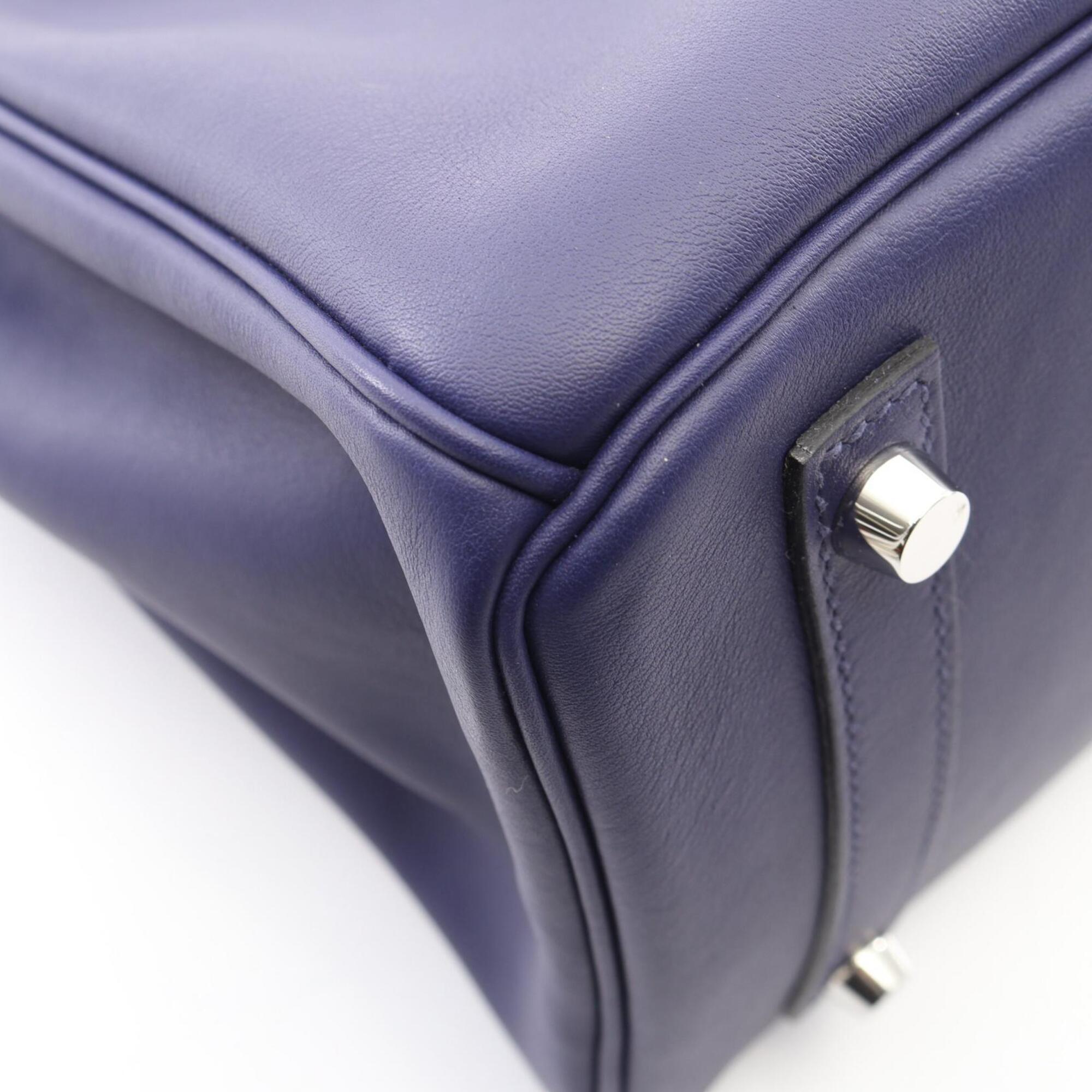 Hermes Blue Brown Swift Leather Leather Handbag (Pre-Owned)