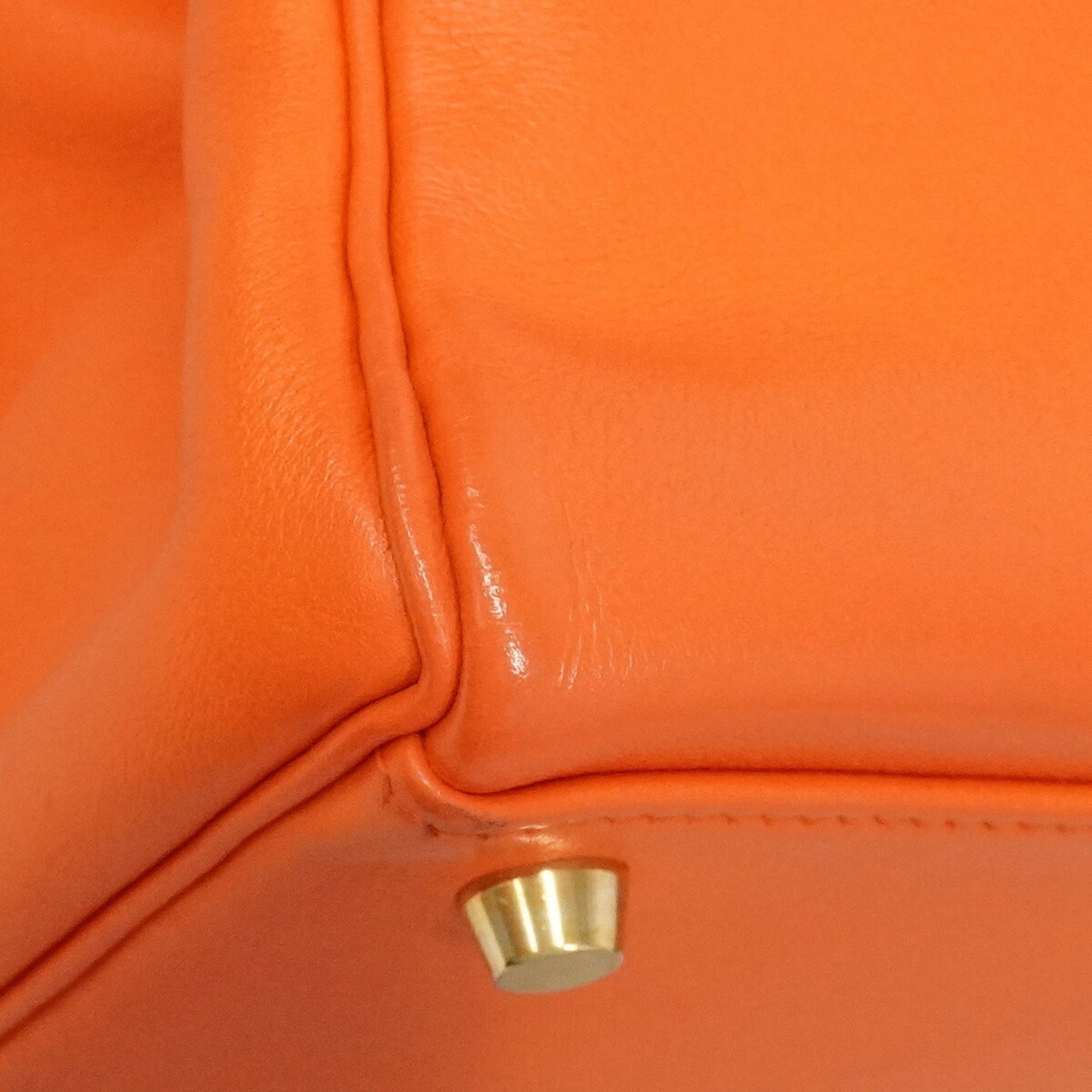 Hermes Orange Gulliver Leather Handbag (Pre-Owned)