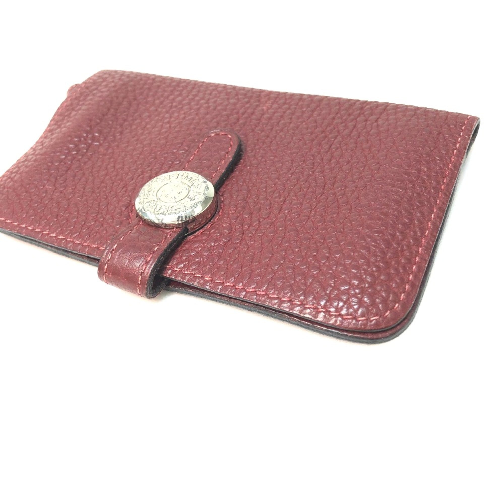 Hermes Red Leather Coin Purse/Coin Case (Pre-Owned)