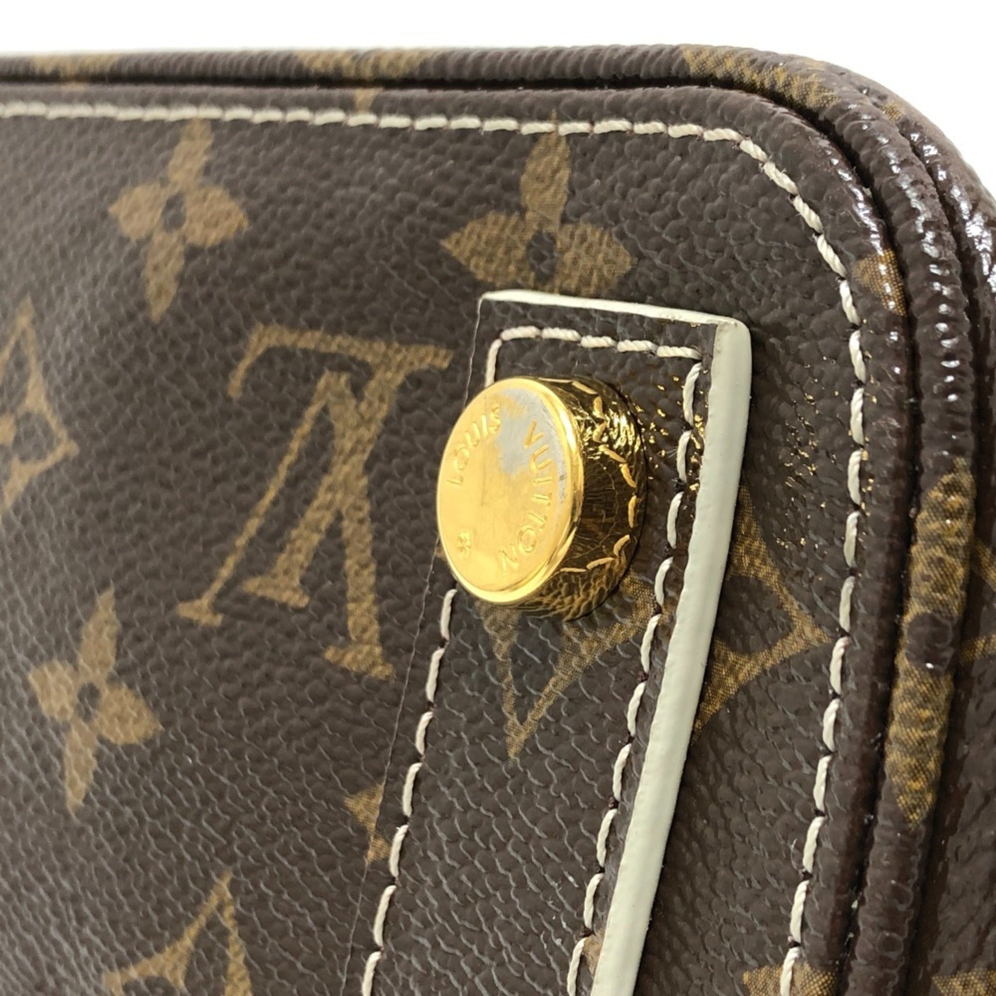 Louis Vuitton Monogram Beige Gold Brown Galle White Canvas Monogram Handbag Tote Bag (Pre-Owned)