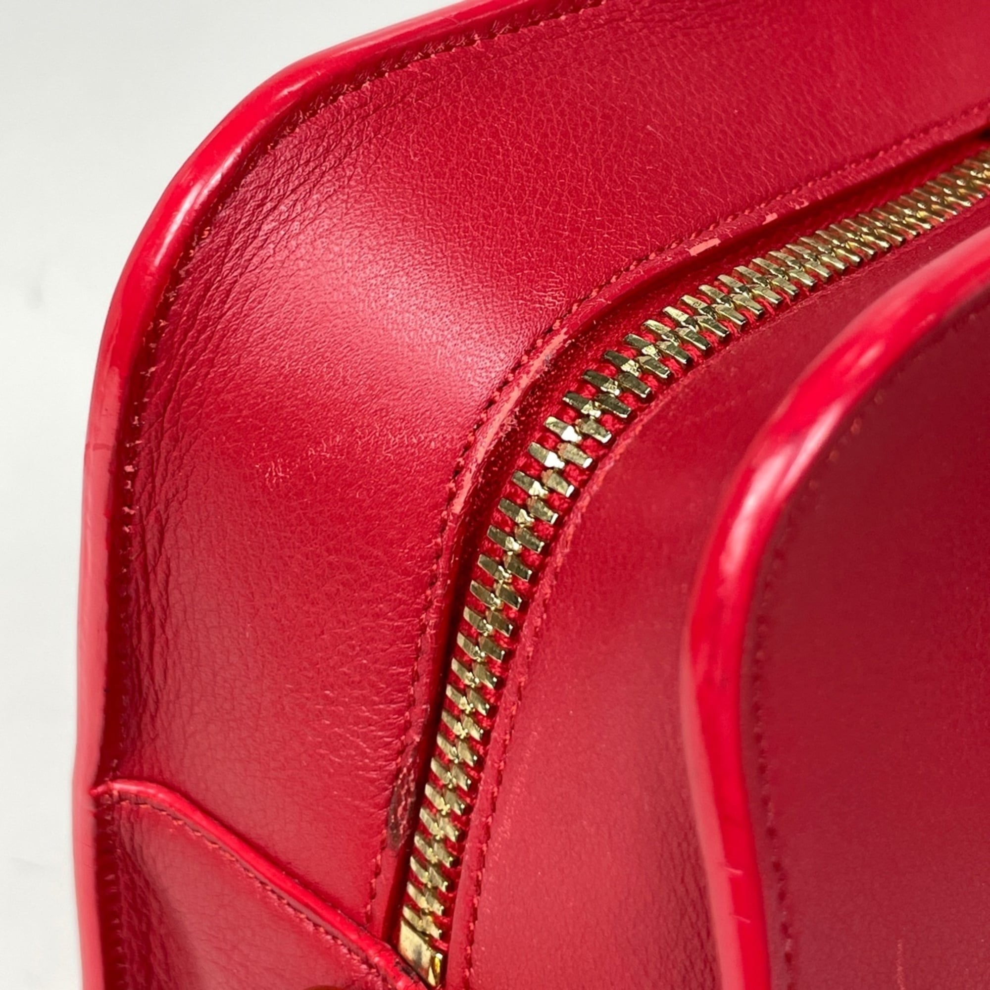 Saint Laurent Red Color Leather Handbag Shoulder Bag (Pre-Owned)