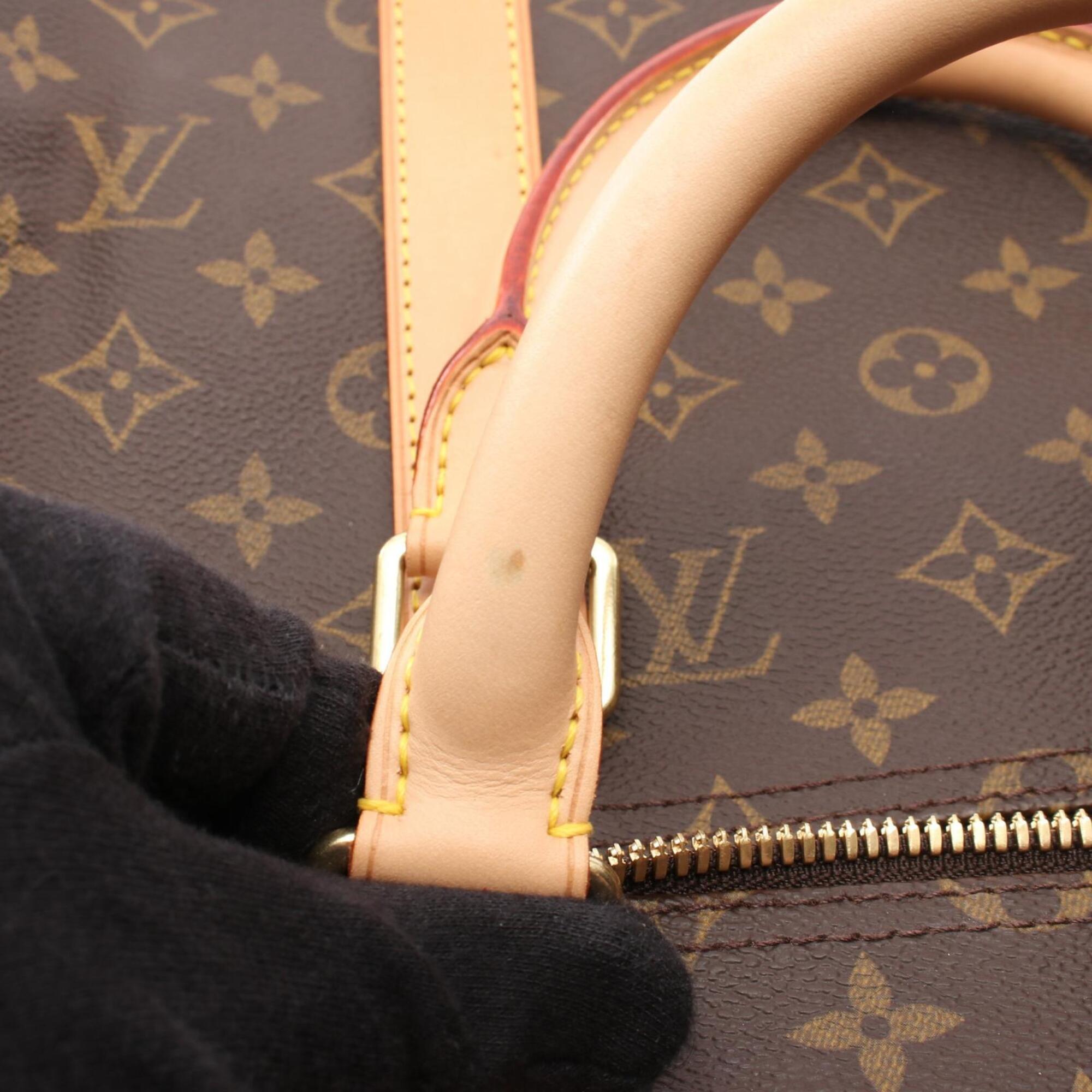 Louis Vuitton Brown Coated Canvas Monogram Leather Boston Bag Handbag (Pre-Owned)