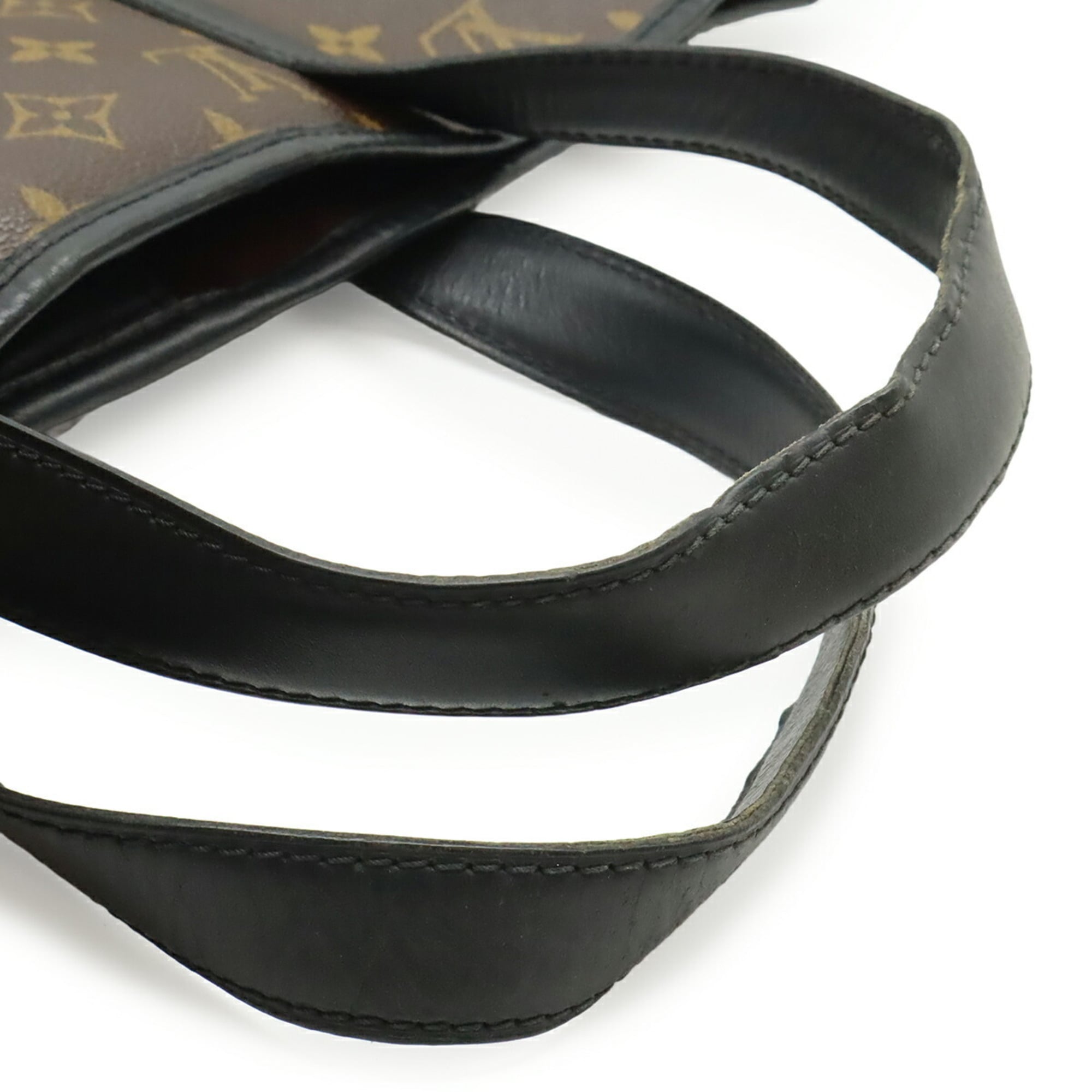 Louis Vuitton Black Brown Monogram Macassar Monogram Pvc Coated Canvas Leather Shoulder Bag Tote Bag (Pre-Owned)