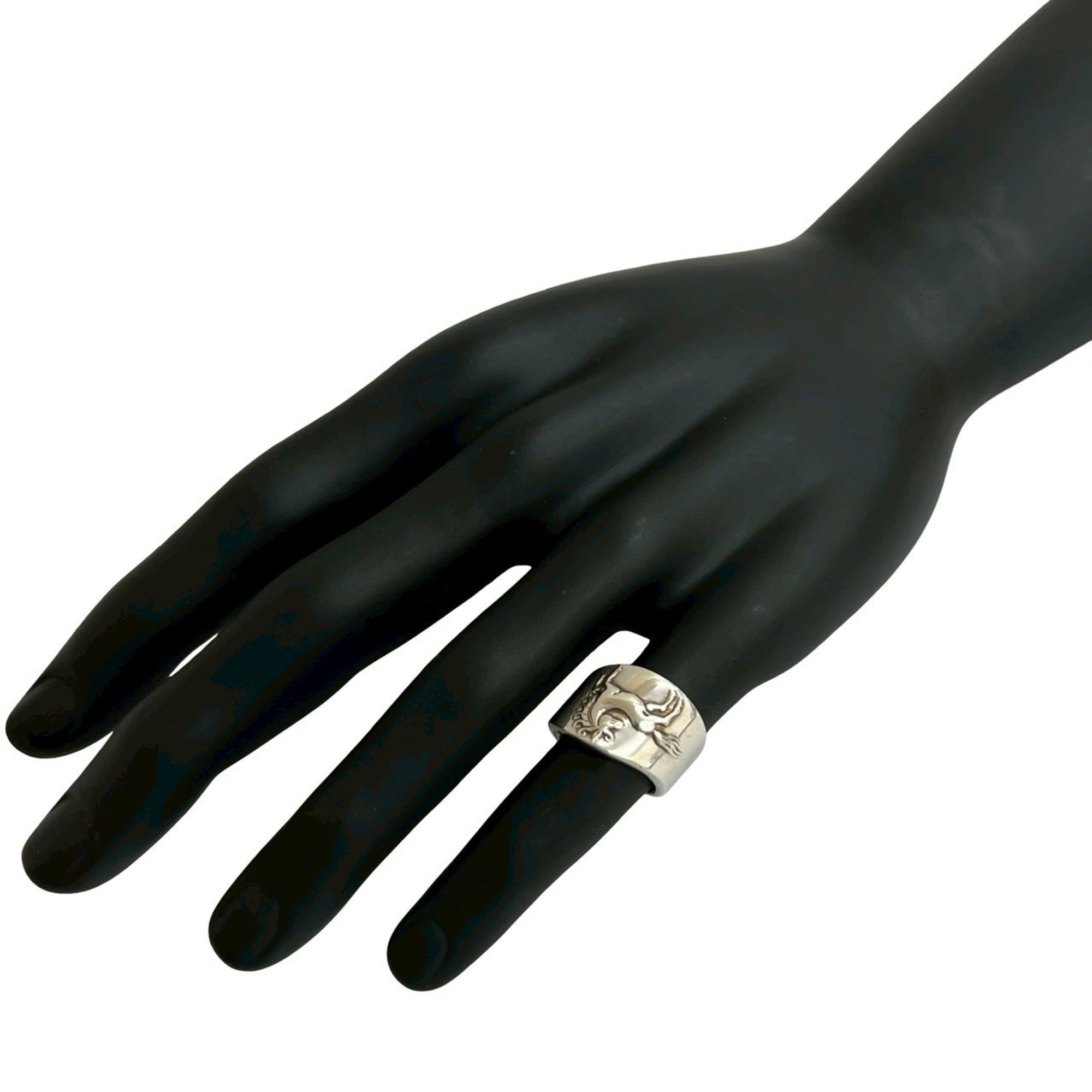 Hermes Silver Silver 925 Band Ring (Pre-Owned)