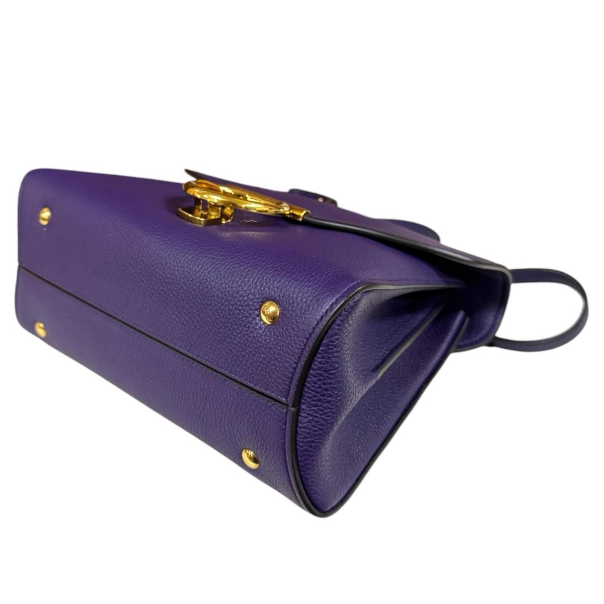 Salvatore Ferragamo Purple Leather Shoulder Bag (Pre-Owned)