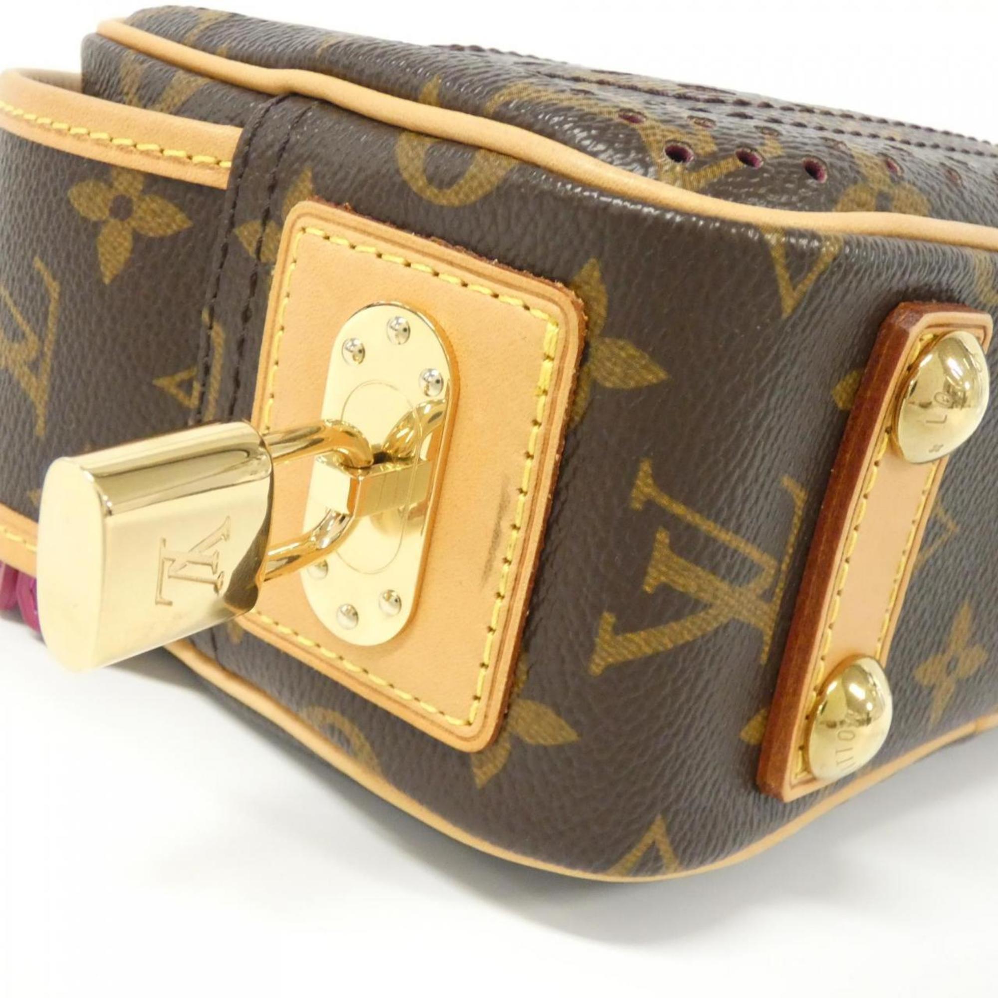 Louis Vuitton Monogram Perfo Fuchsia Marron Coated Canvas Shoulder Bag (Pre-Owned)