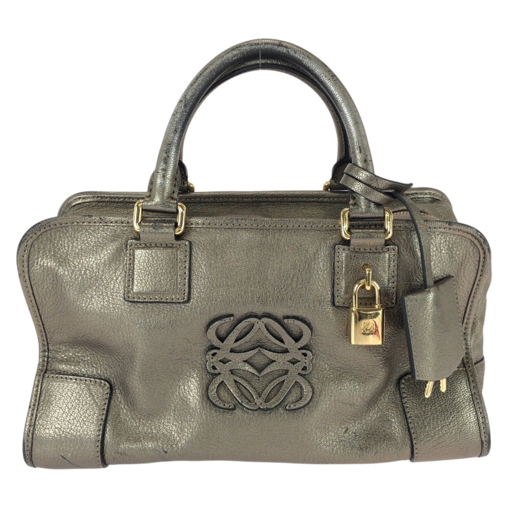 Loewe Gold Silver Leather Handbag (Pre-Owned)