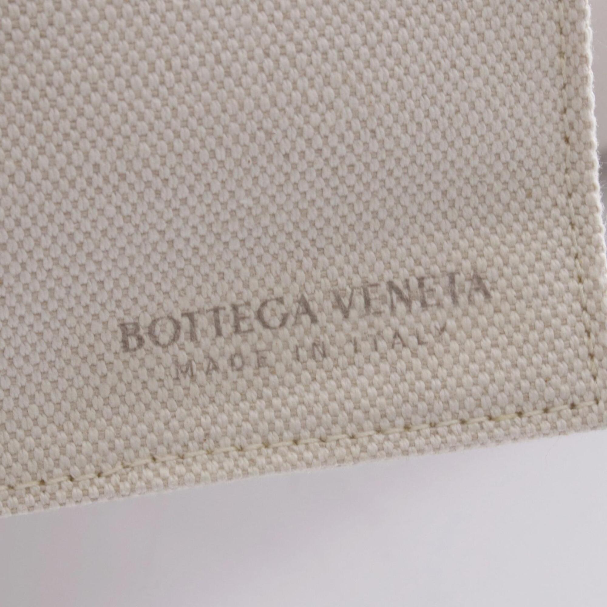 Bottega Veneta Black Ivory Canvas Leather Handbag Pouch Tote Bag (Pre-Owned)